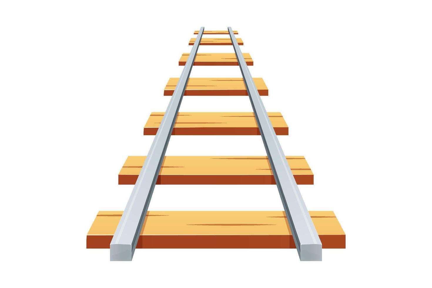 Railway going forward isolated on white background. vector