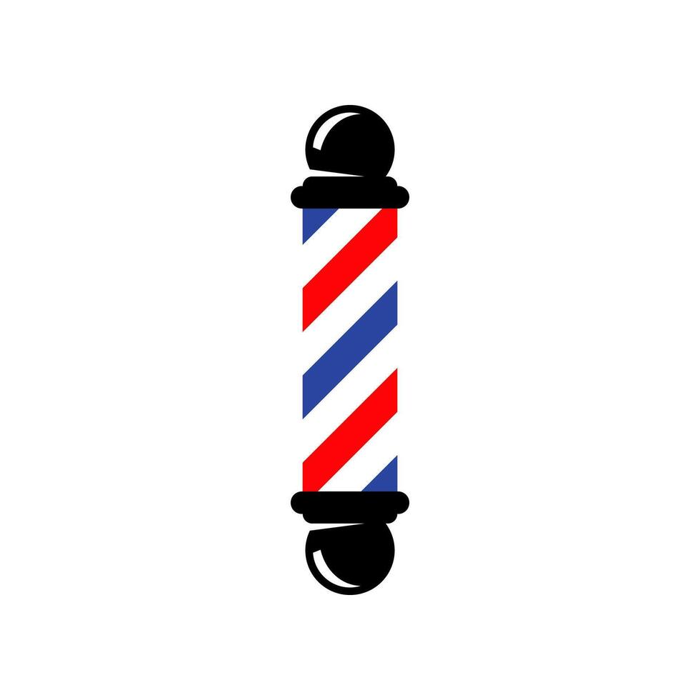 Barber shop pole icon sign isolated on white background. vector