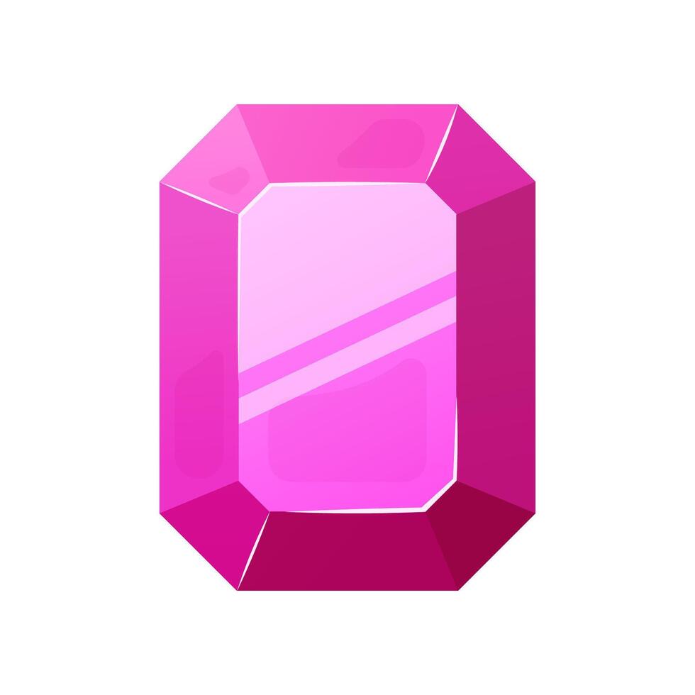 Pink gem isolated on white background vector