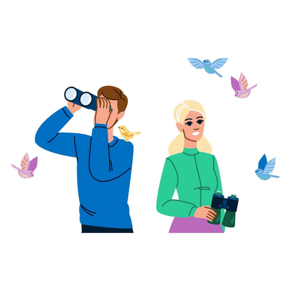 forest birdwatching hobby vector