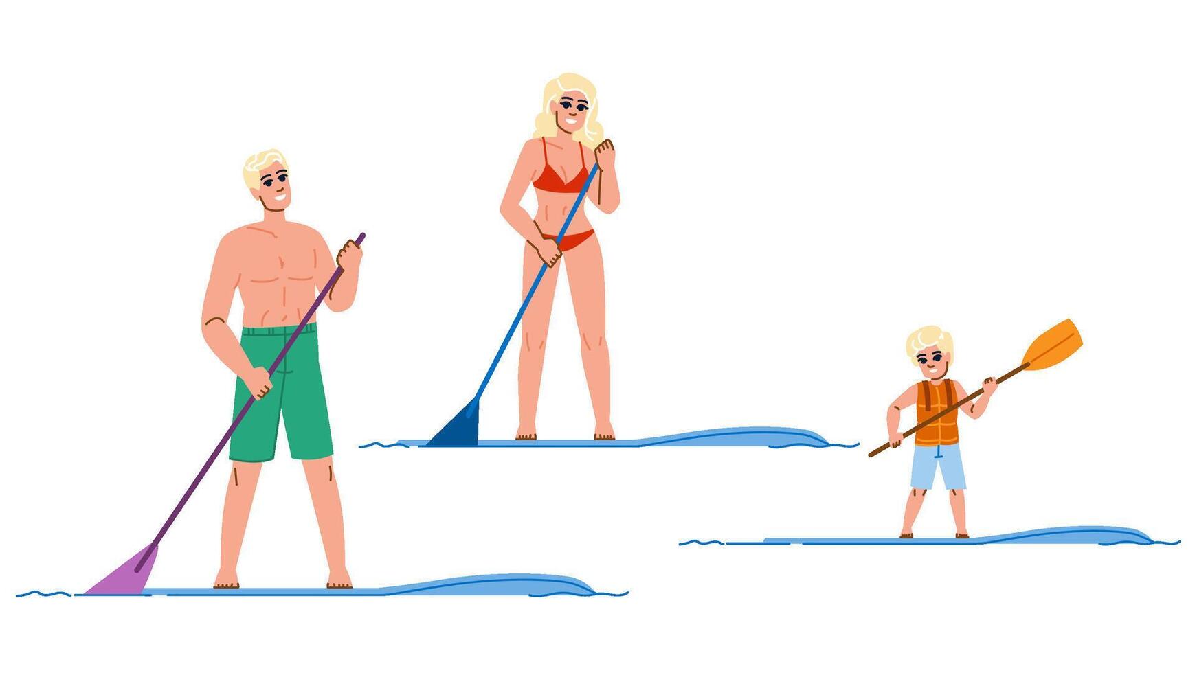 board paddleboarding summer vector
