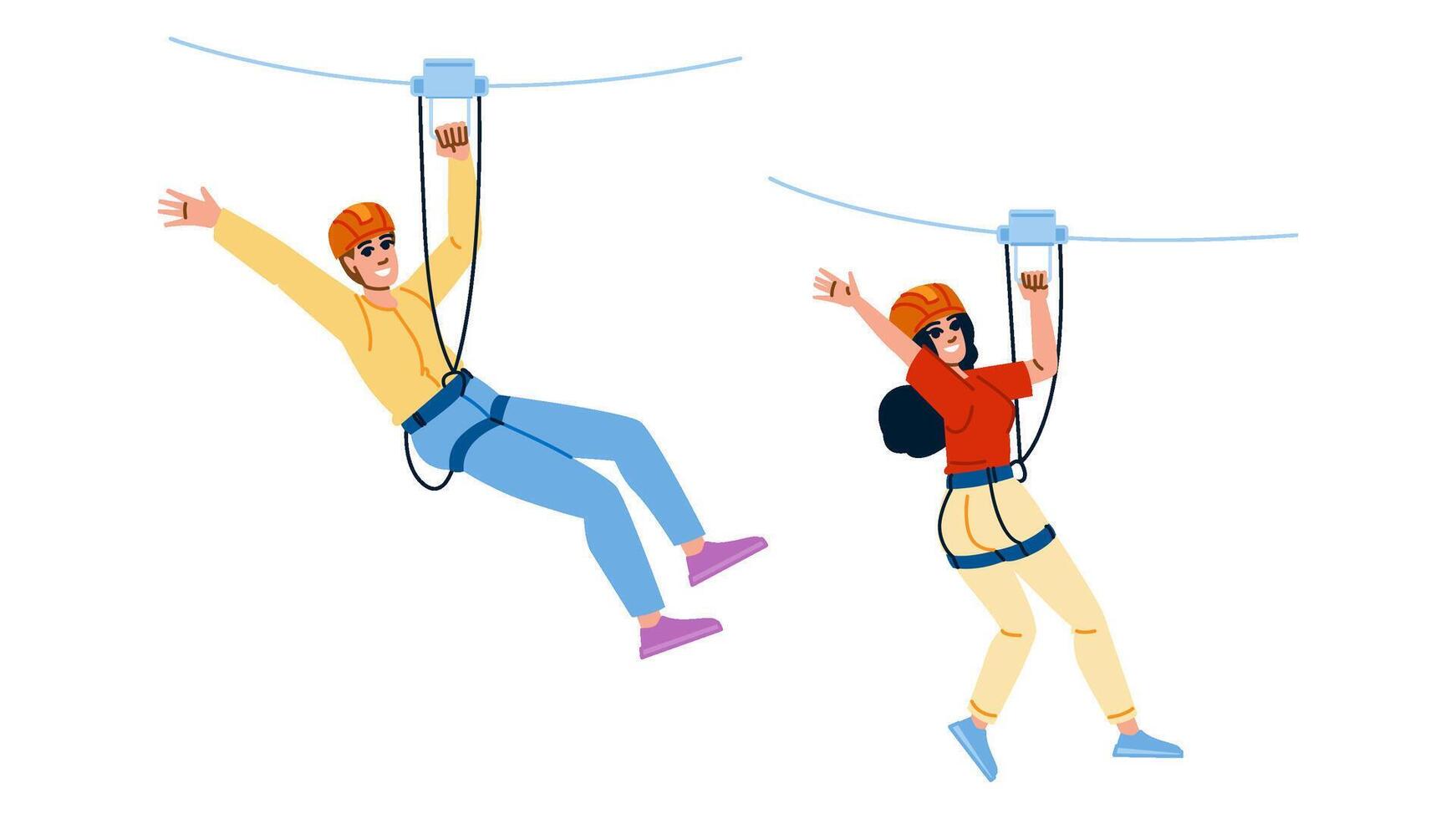 line zipline summer vector