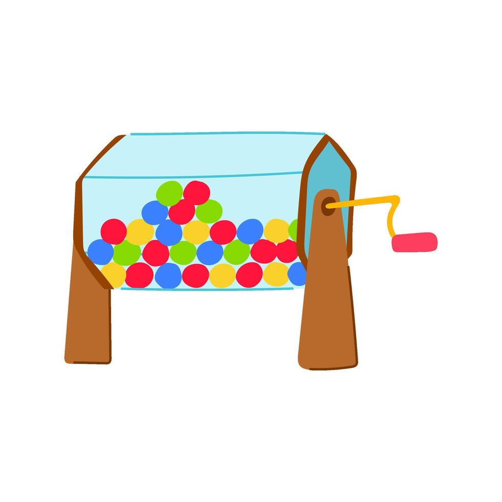 lucky lotto ball machine cartoon illustration vector