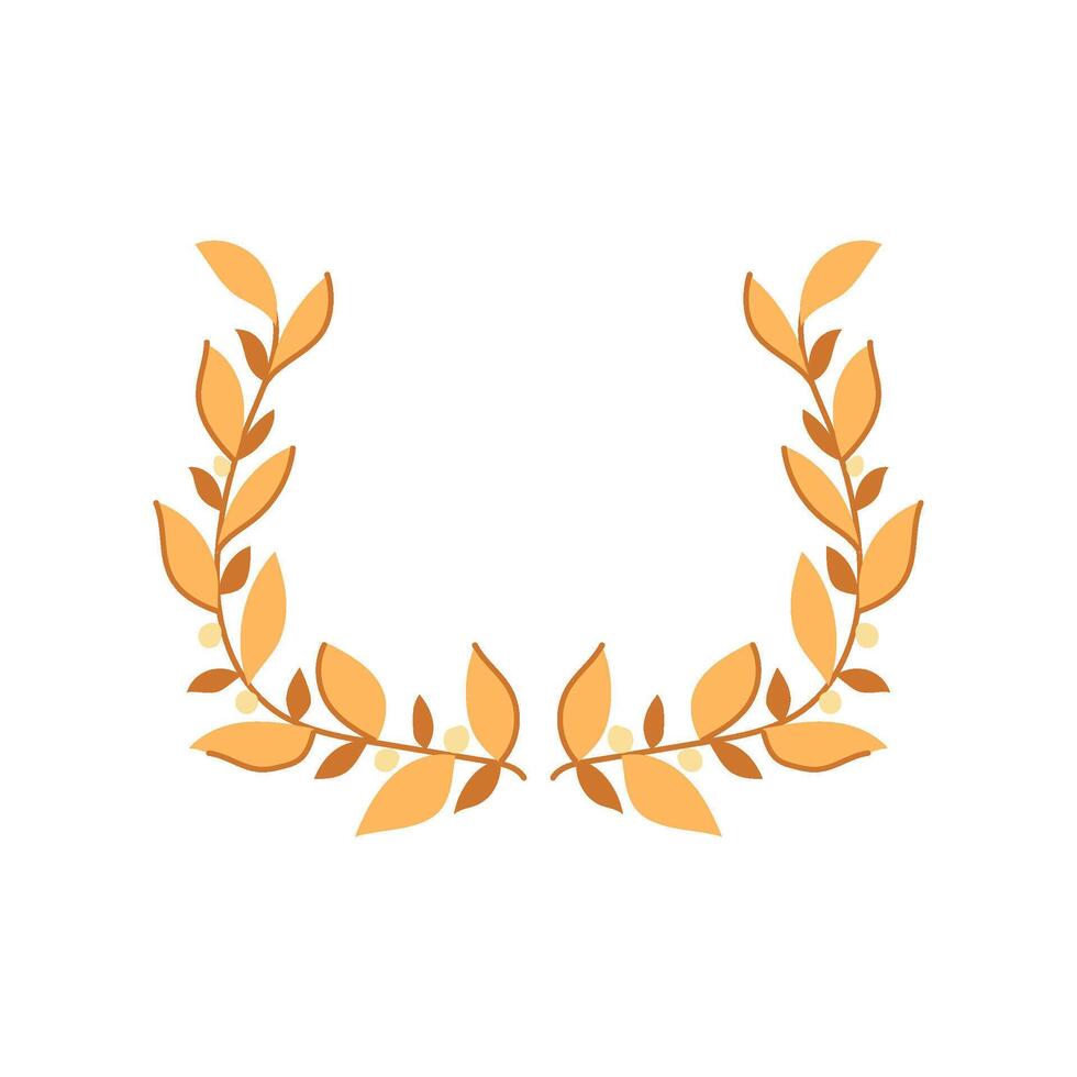 honor gold laurel cartoon illustration vector