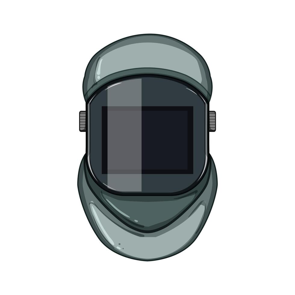 metal helmet welding cartoon illustration vector
