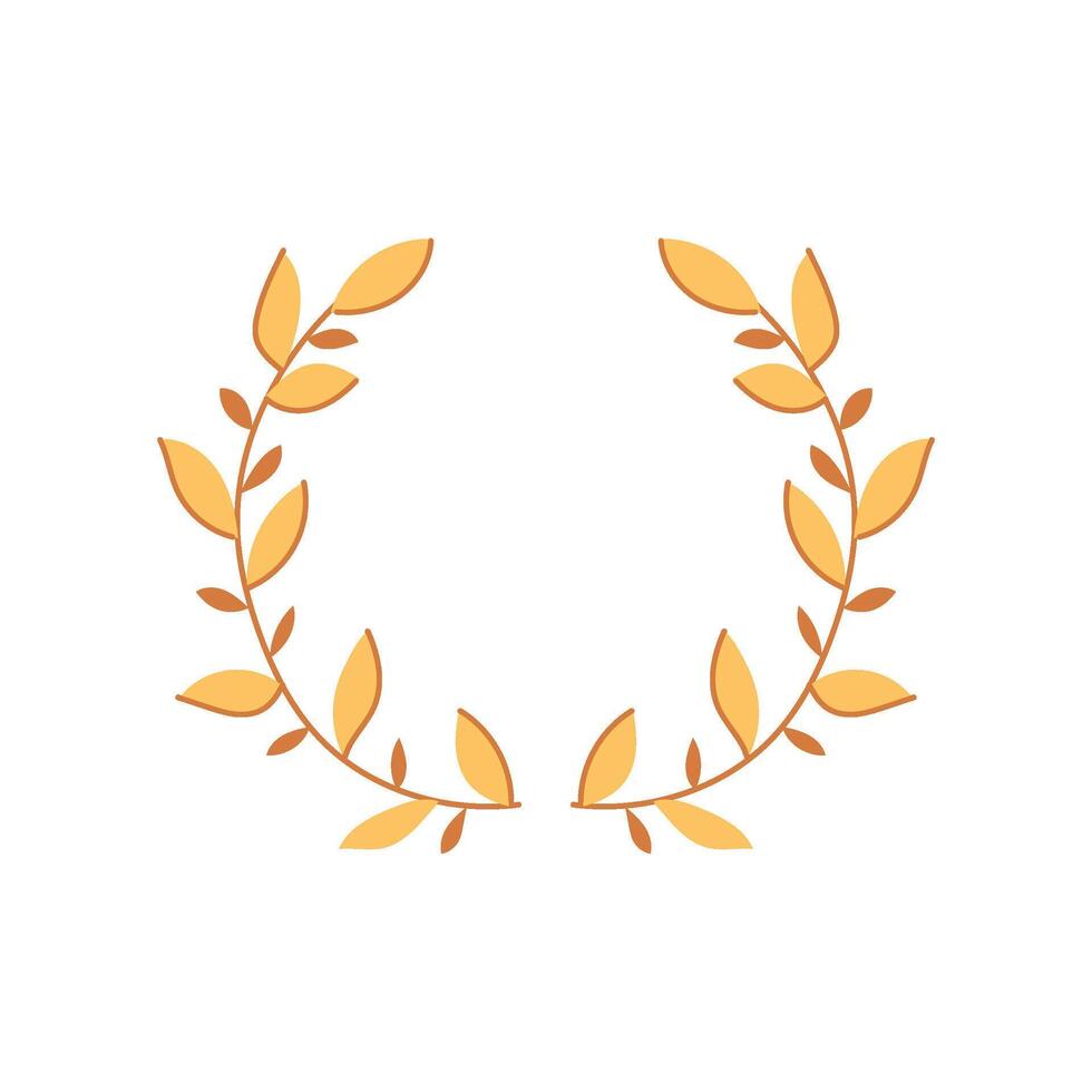 medal gold laurel cartoon illustration vector