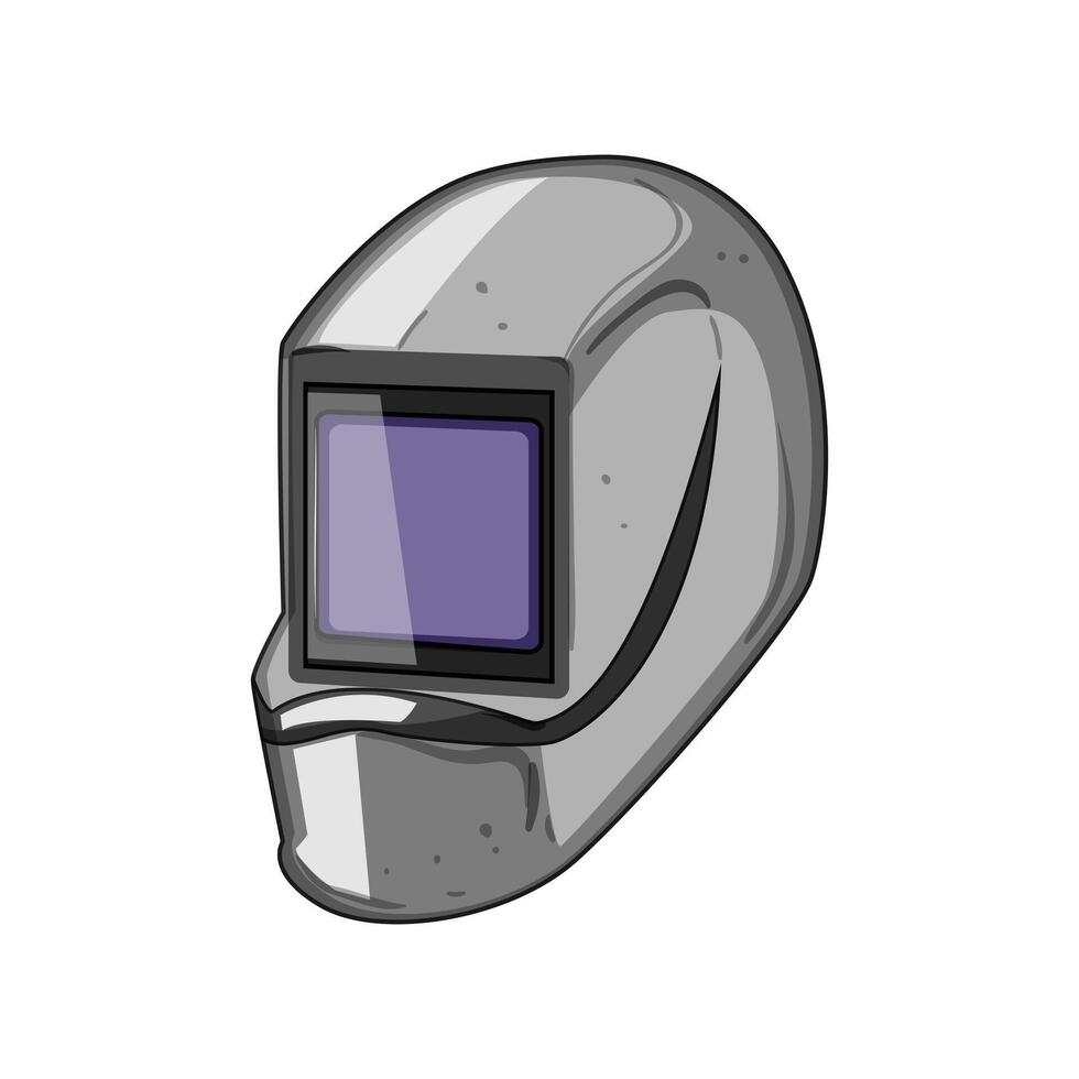 worker helmet welding cartoon illustration vector