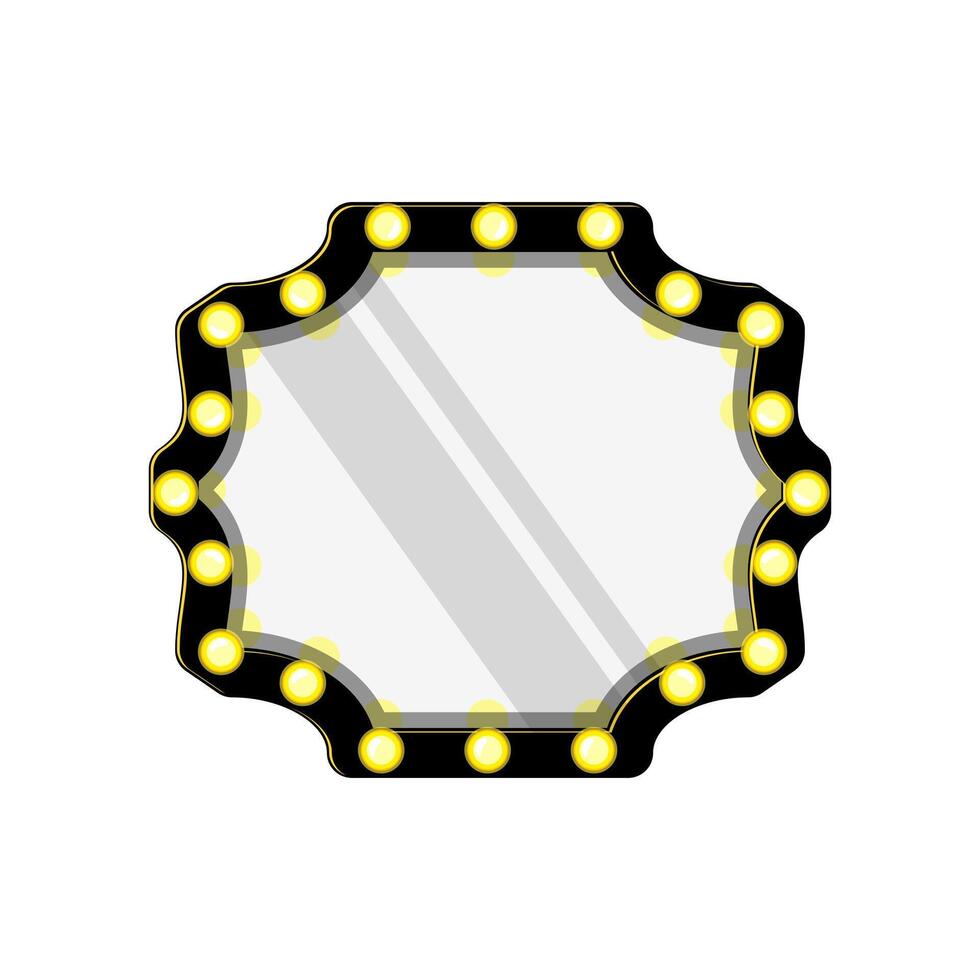 table makeup mirror frame cartoon illustration vector