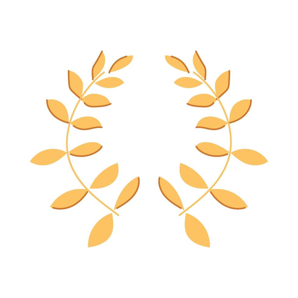 prize gold laurel cartoon illustration vector
