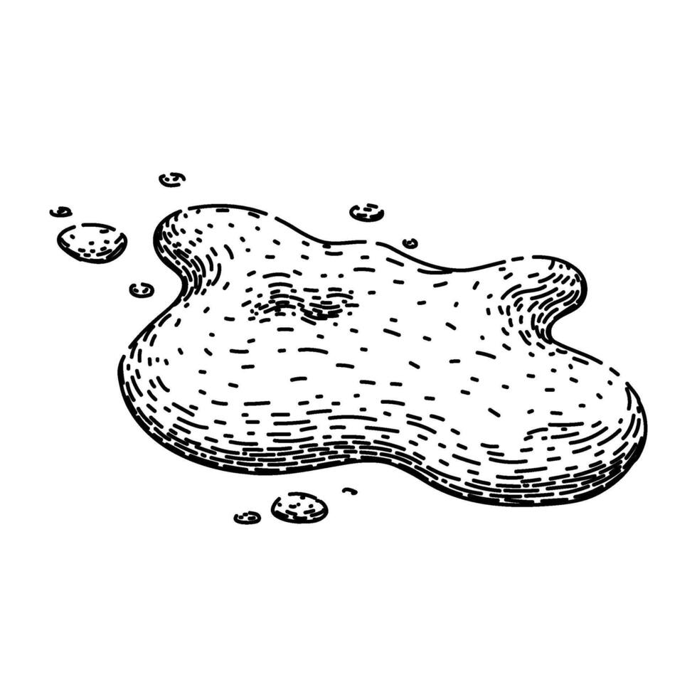 spill water puddle sketch hand drawn vector
