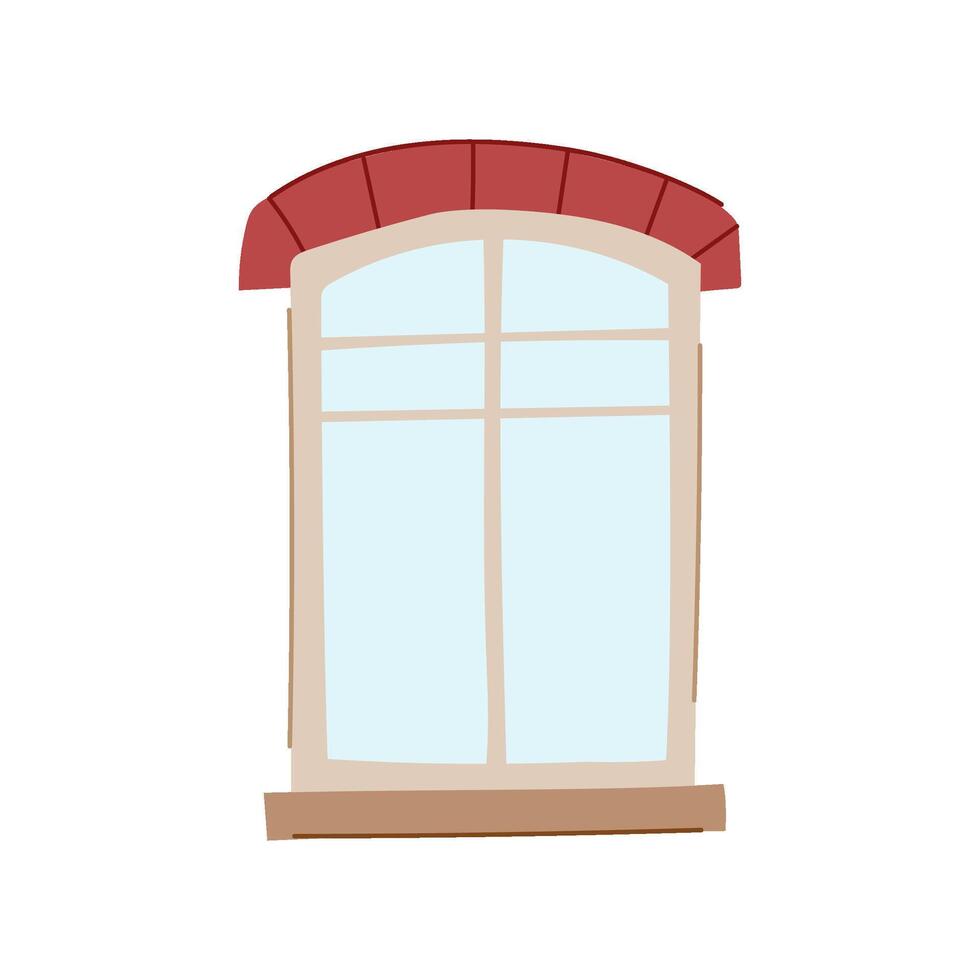 clear window frame cartoon illustration vector