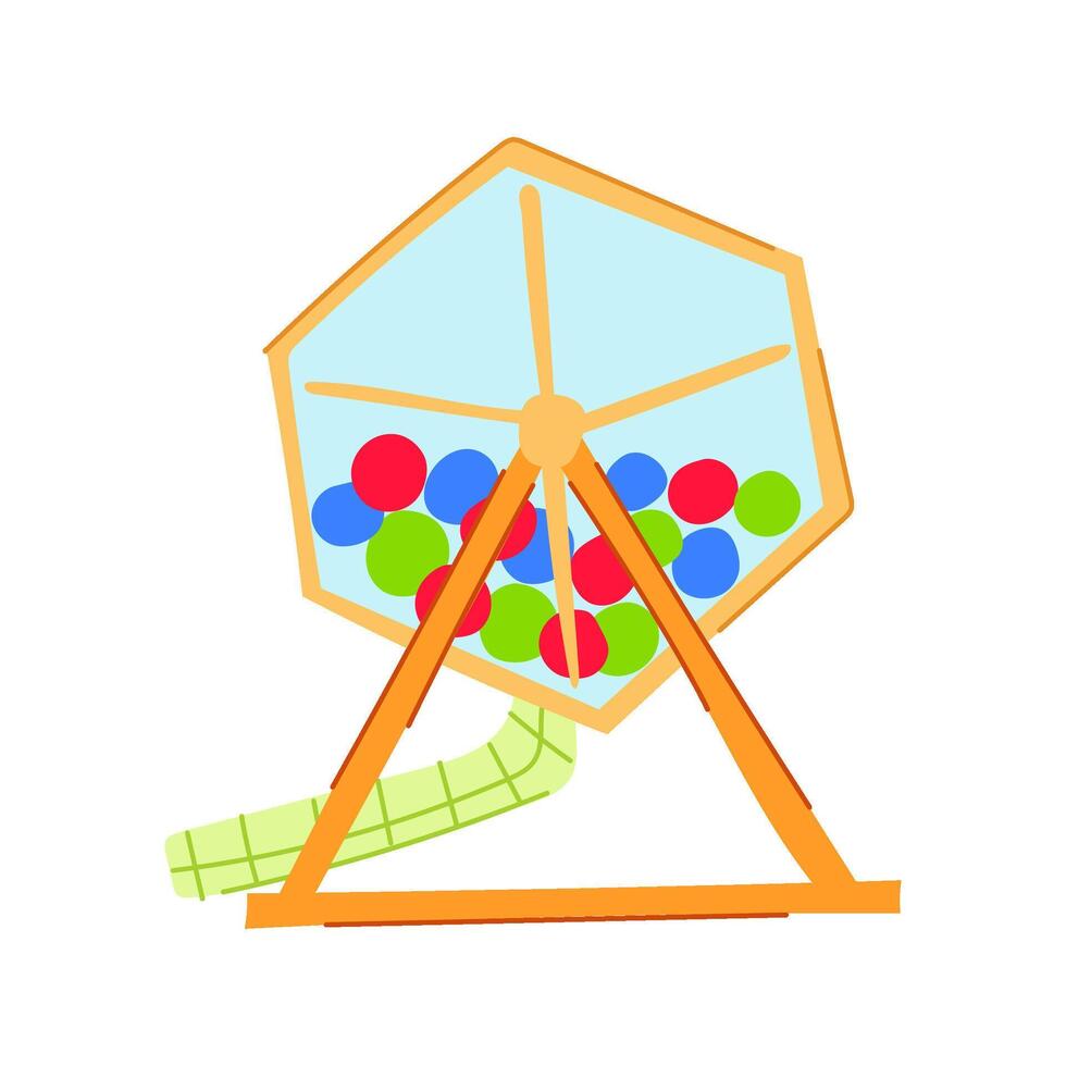 lottery lotto ball machine cartoon illustration vector