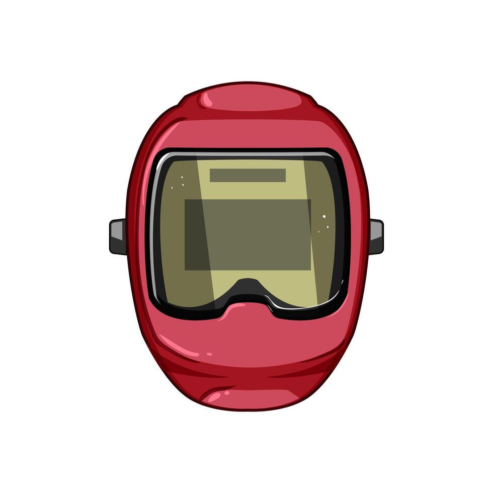 line helmet welding cartoon illustration vector