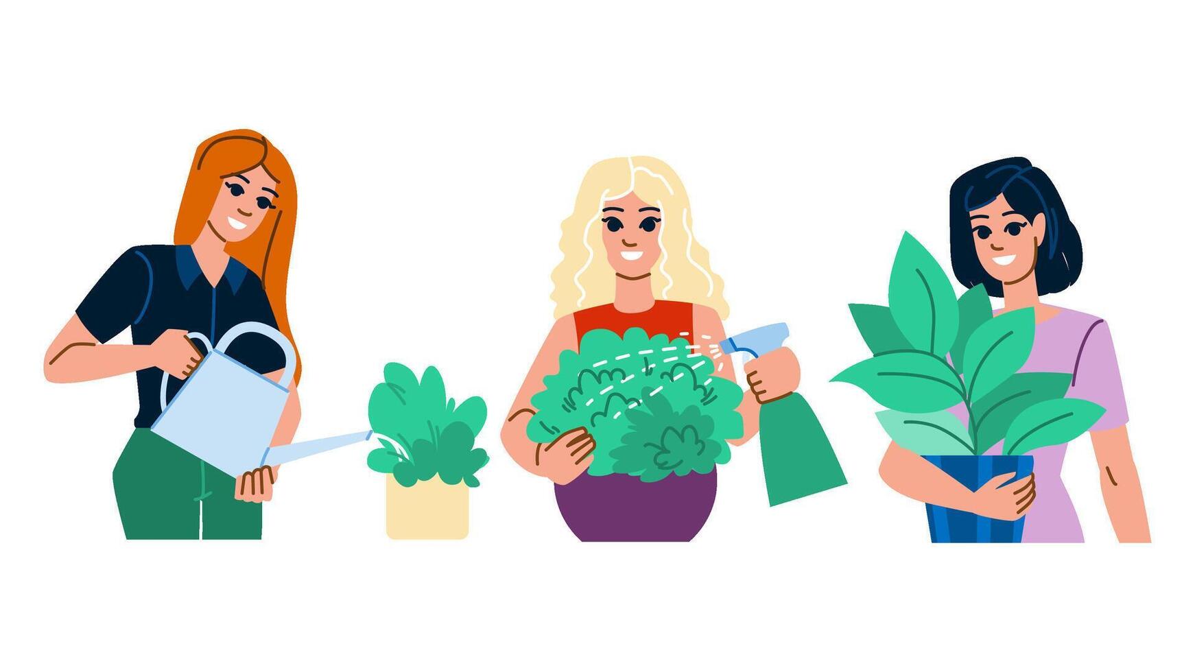spring planting flowers vector