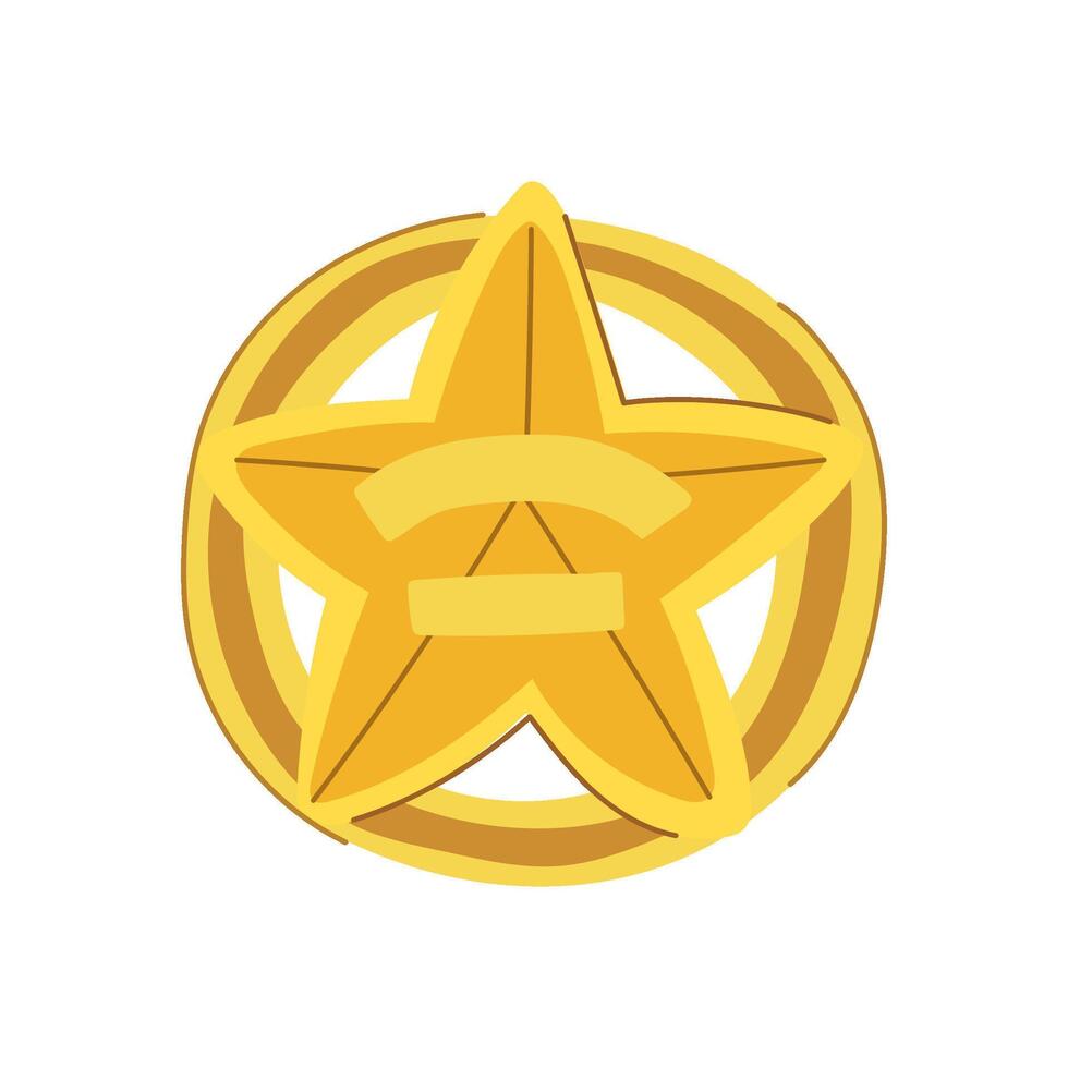 deputy sheriff badge cartoon illustration vector