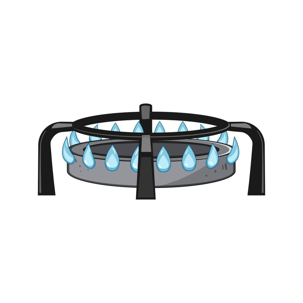view stove burner cartoon illustration vector
