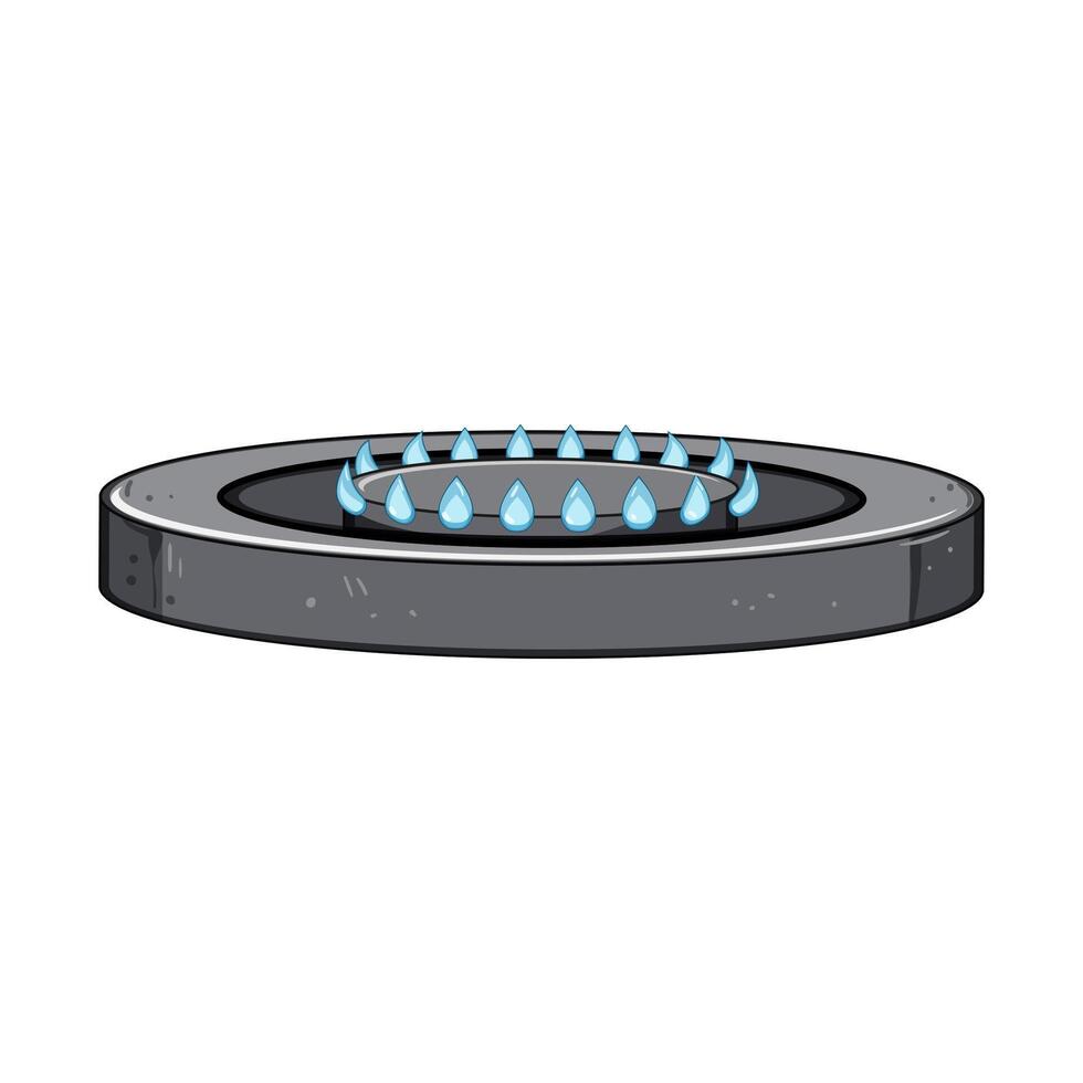 cooker stove burner cartoon illustration vector