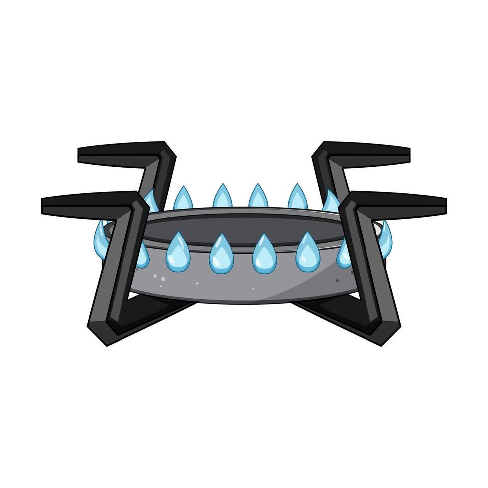 fire stove burner cartoon illustration vector