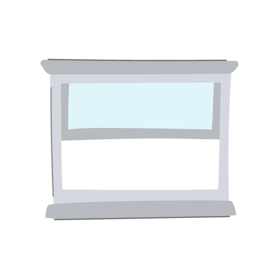 wall window frame cartoon illustration vector