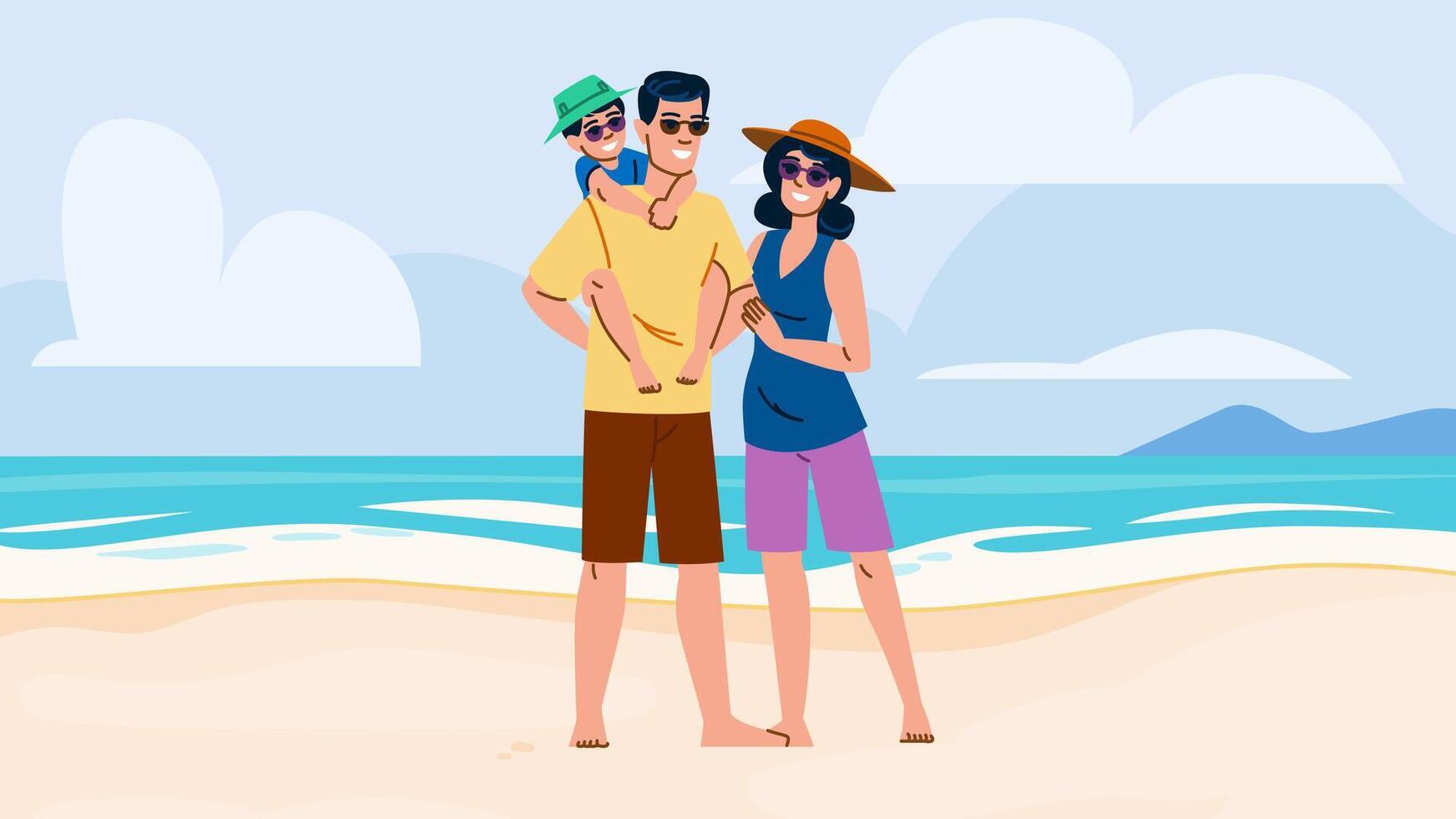 fun family beach day vector