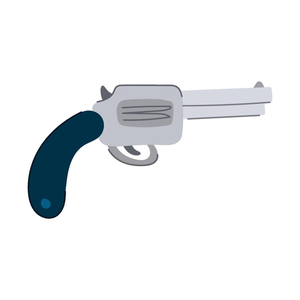 colt wild west pistol cartoon illustration vector