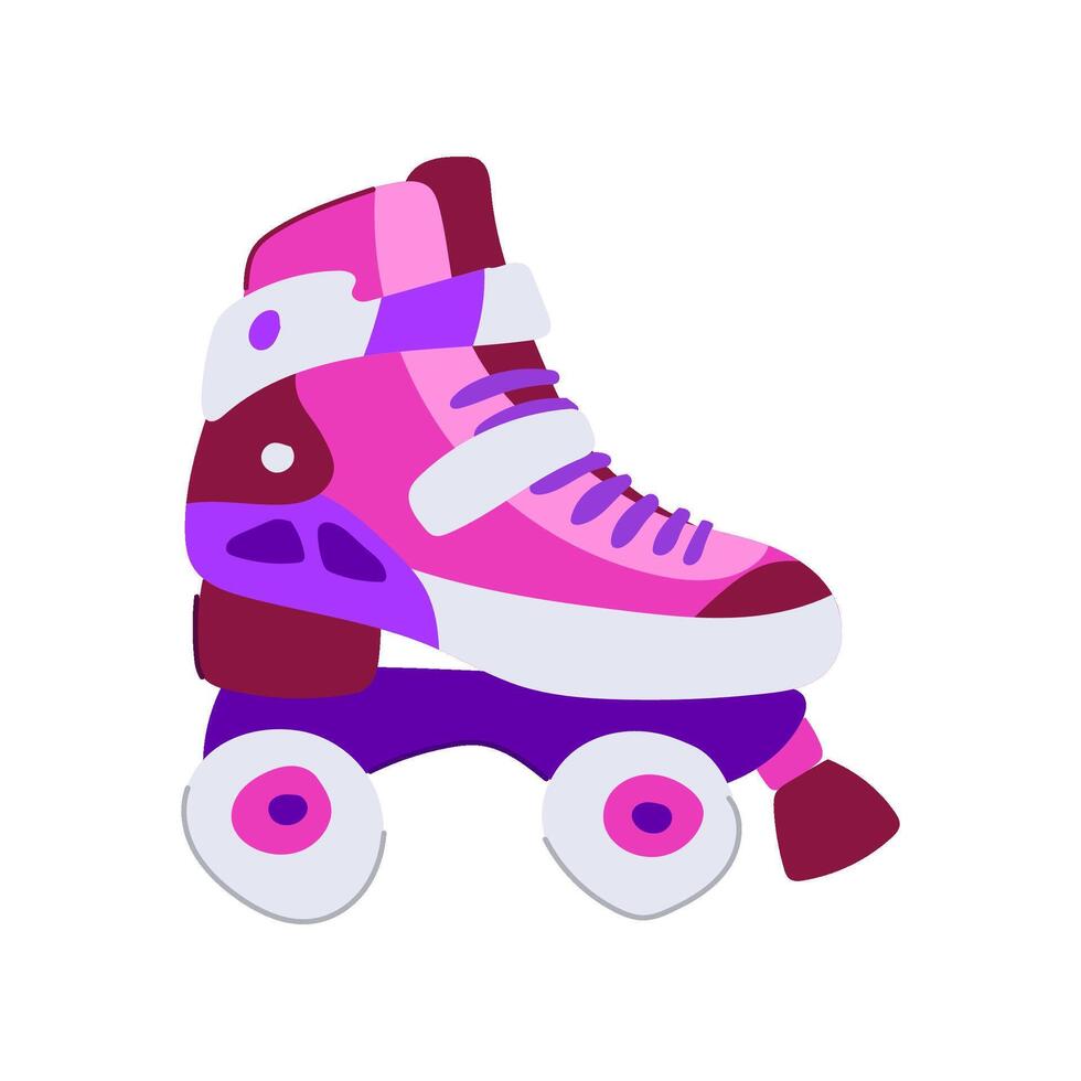 fashion roller skate cartoon illustration vector