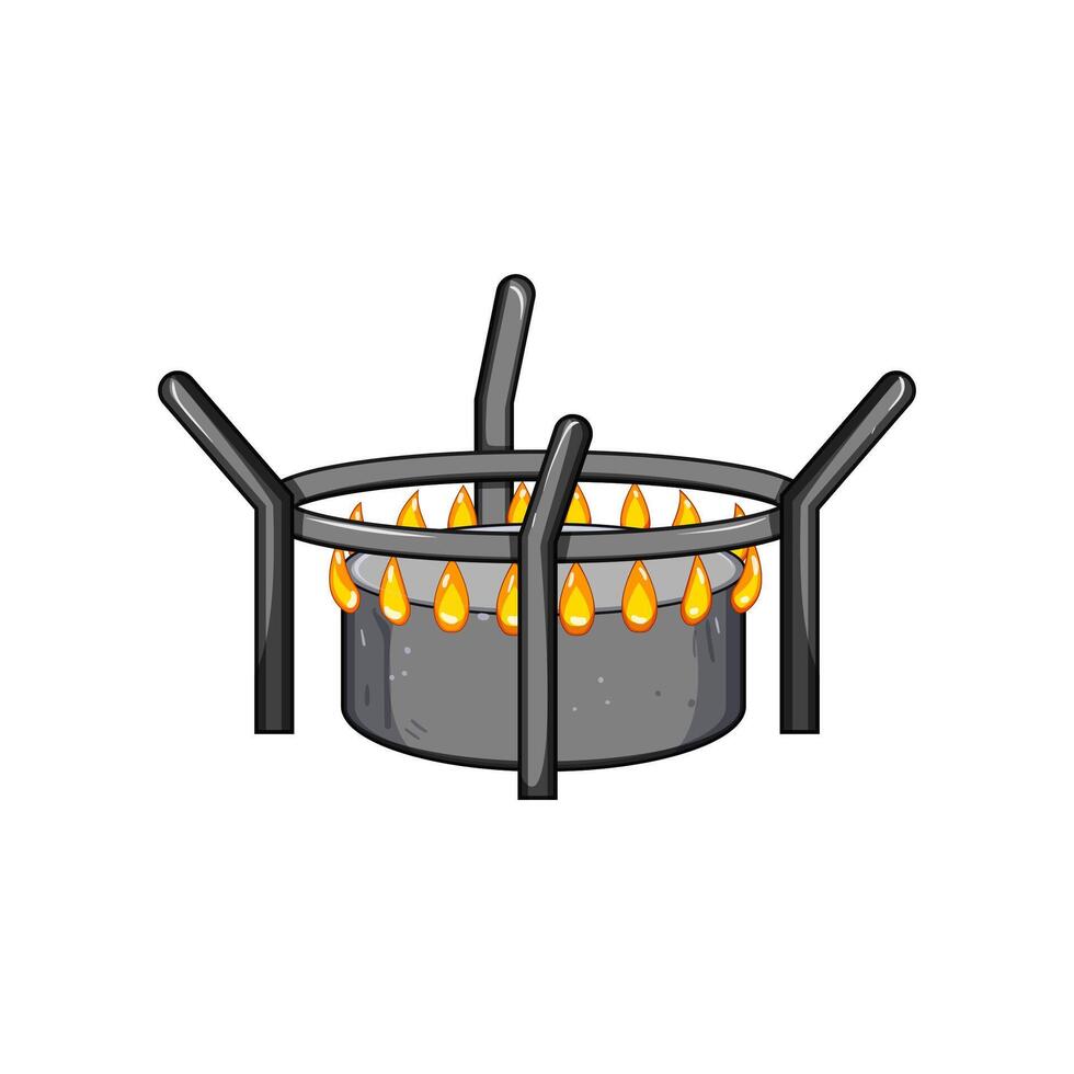 hob stove burner cartoon illustration vector