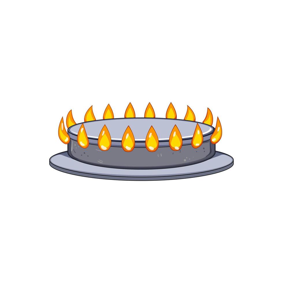 kitchen stove burner cartoon illustration vector