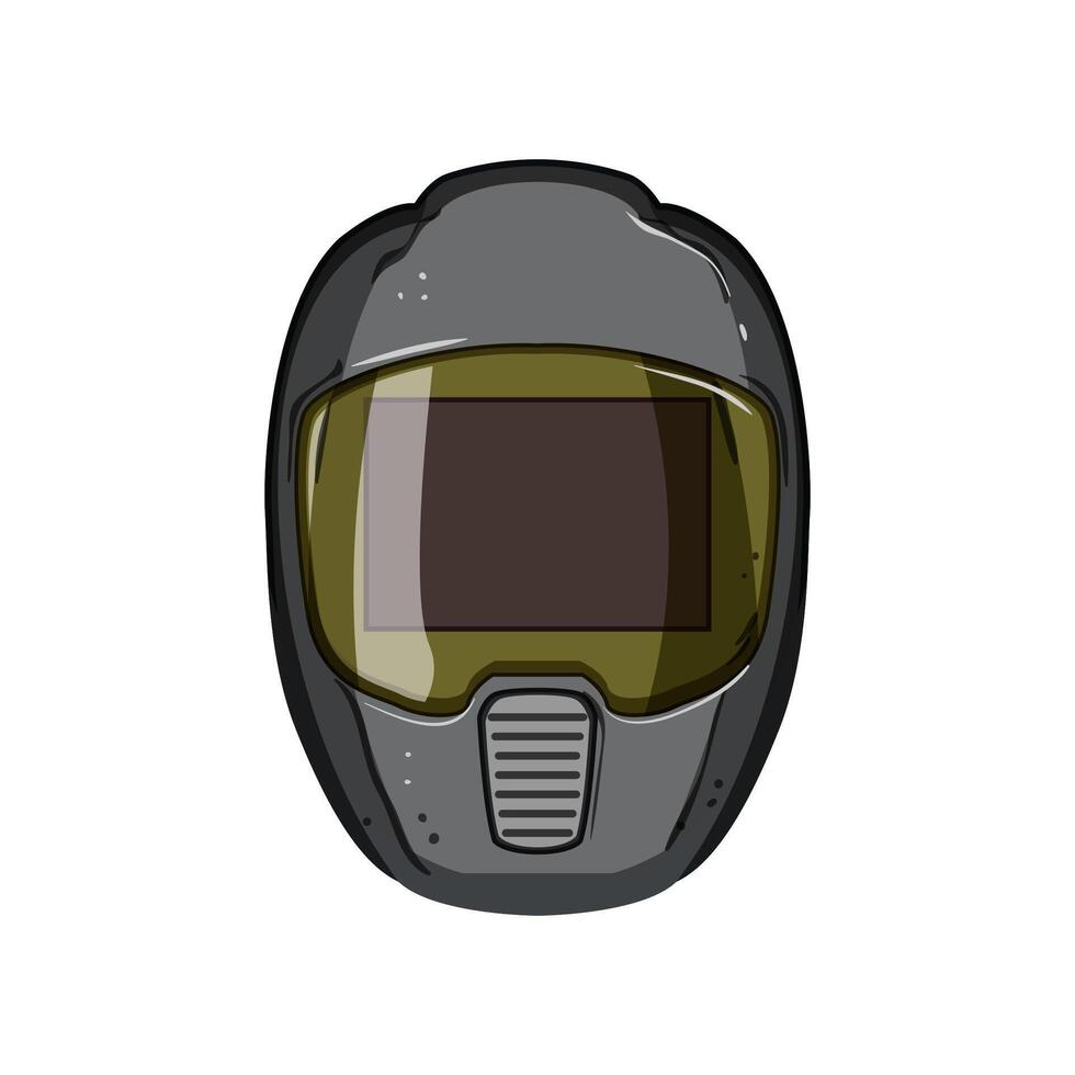 equipment helmet welding cartoon illustration vector