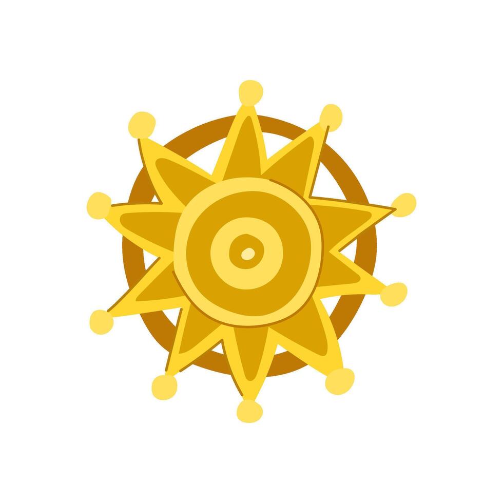 old sheriff badge cartoon illustration vector