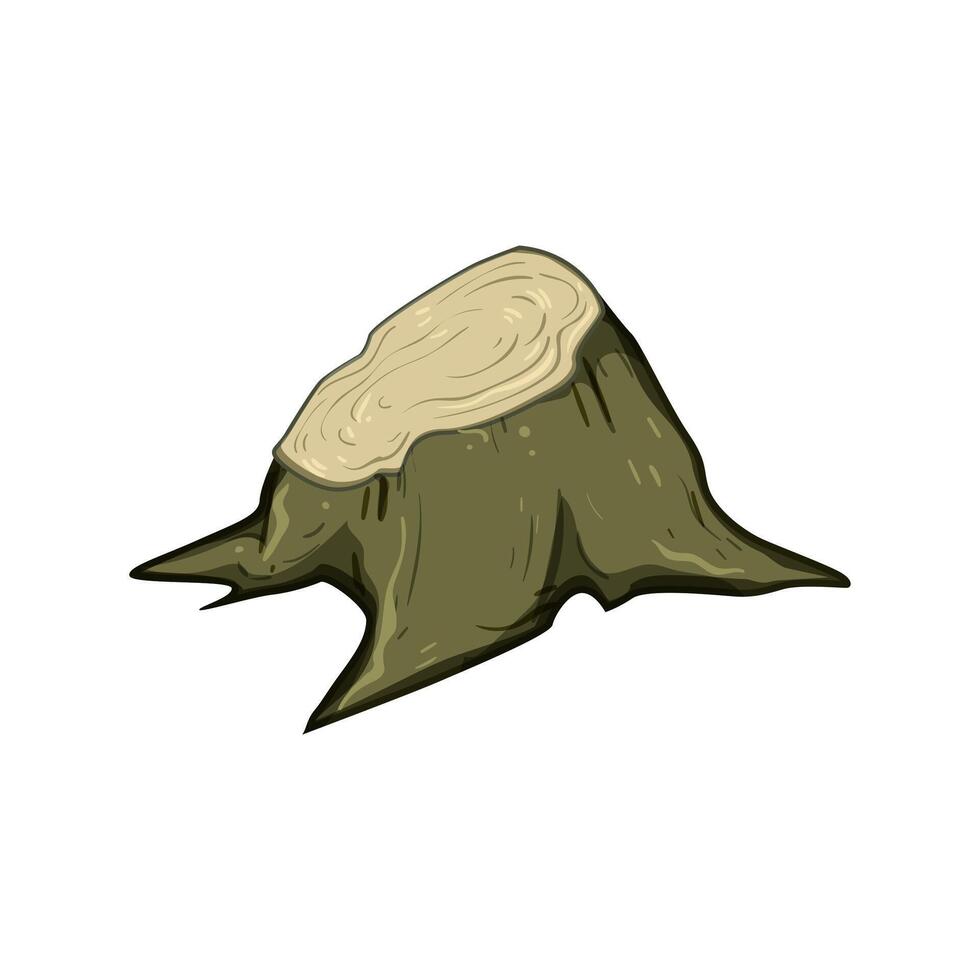 trunk stump cartoon illustration vector