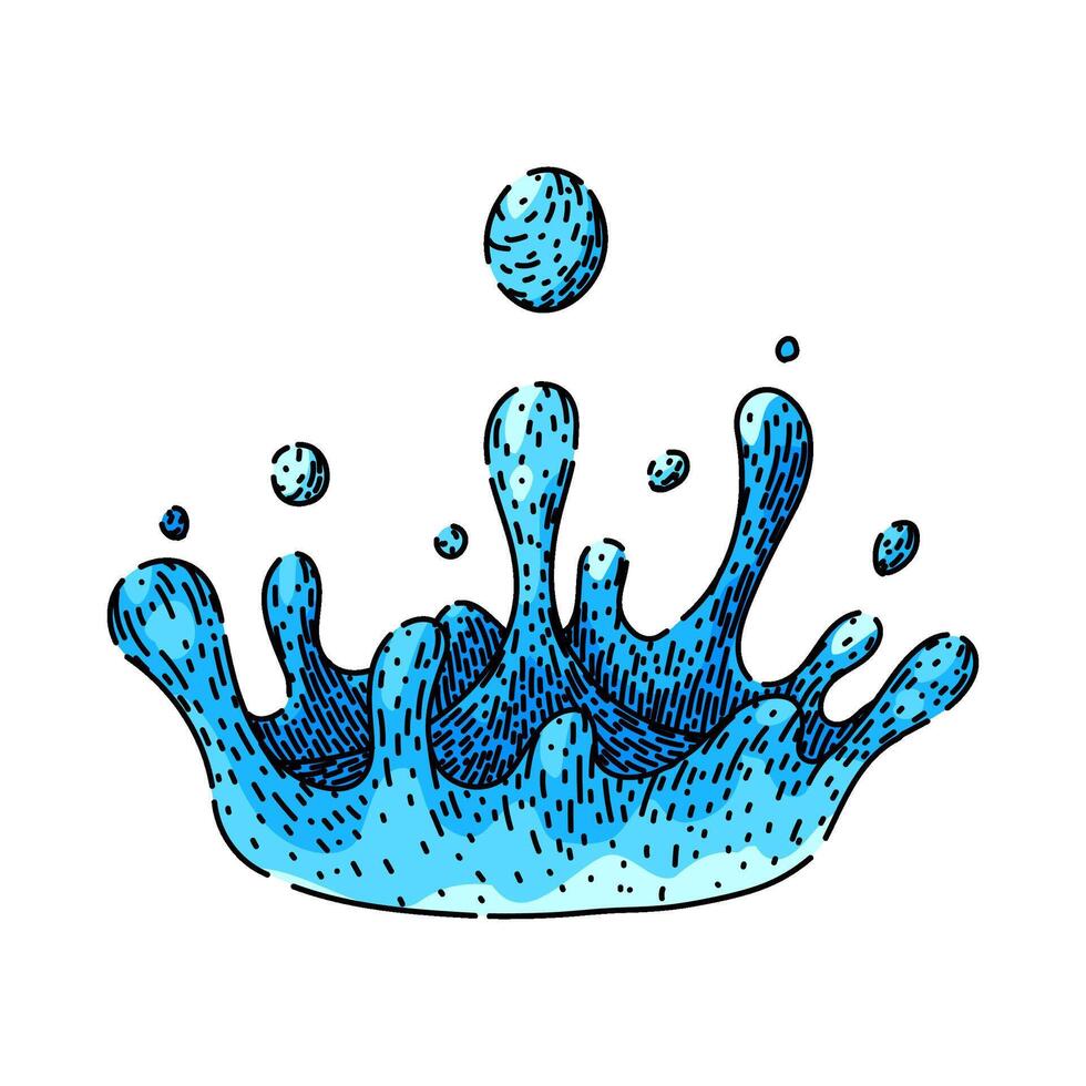 liquid water splash sketch hand drawn vector