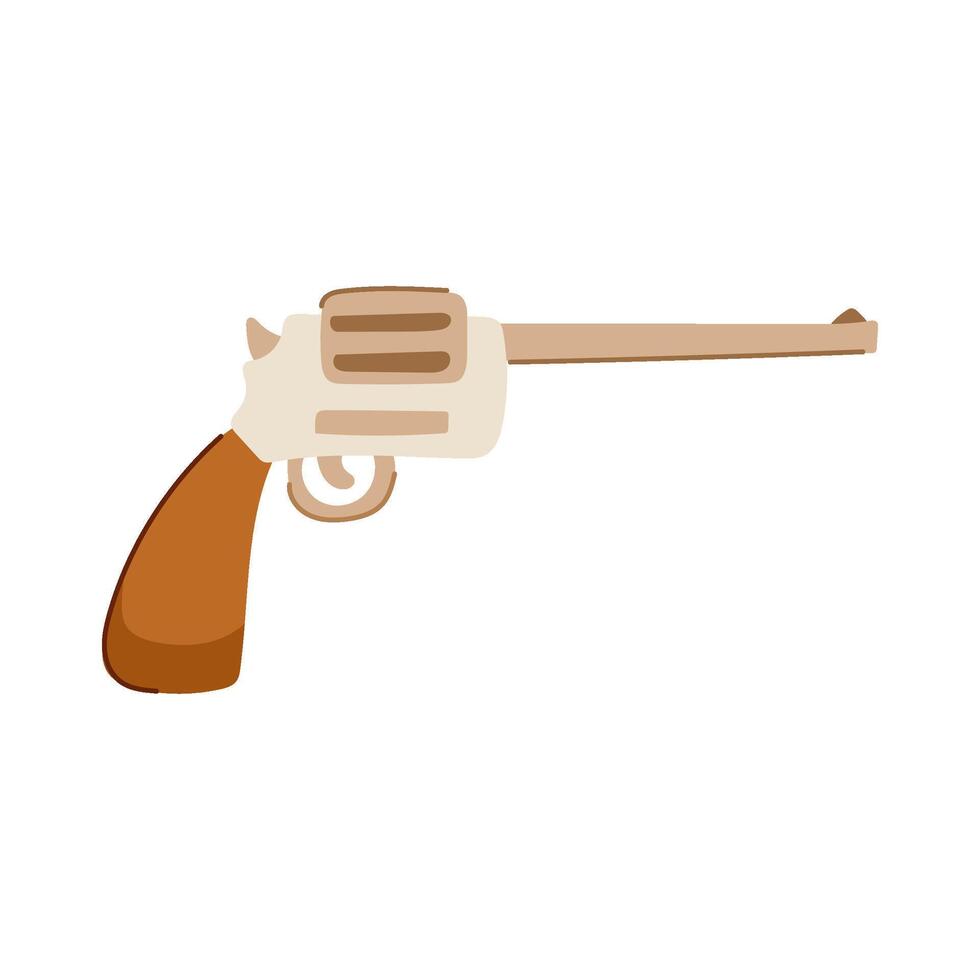 saloon wild west pistol cartoon illustration vector