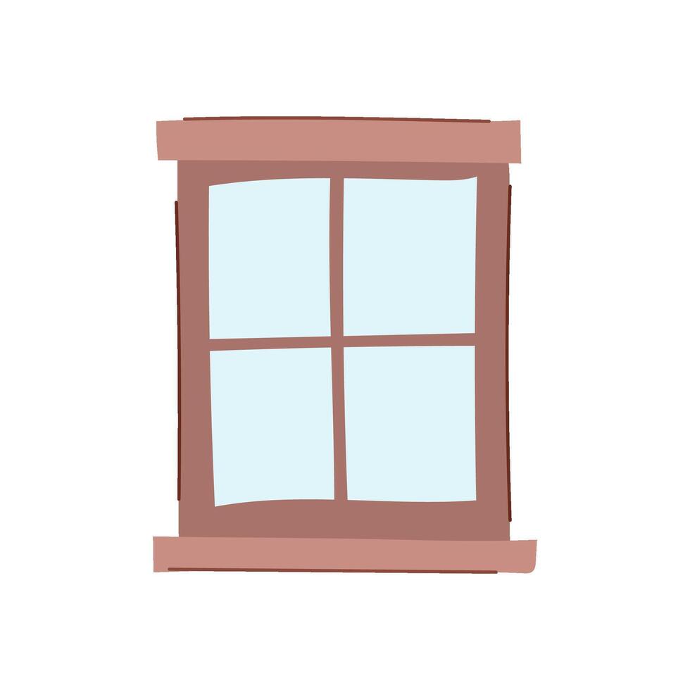 glossy window frame cartoon illustration vector