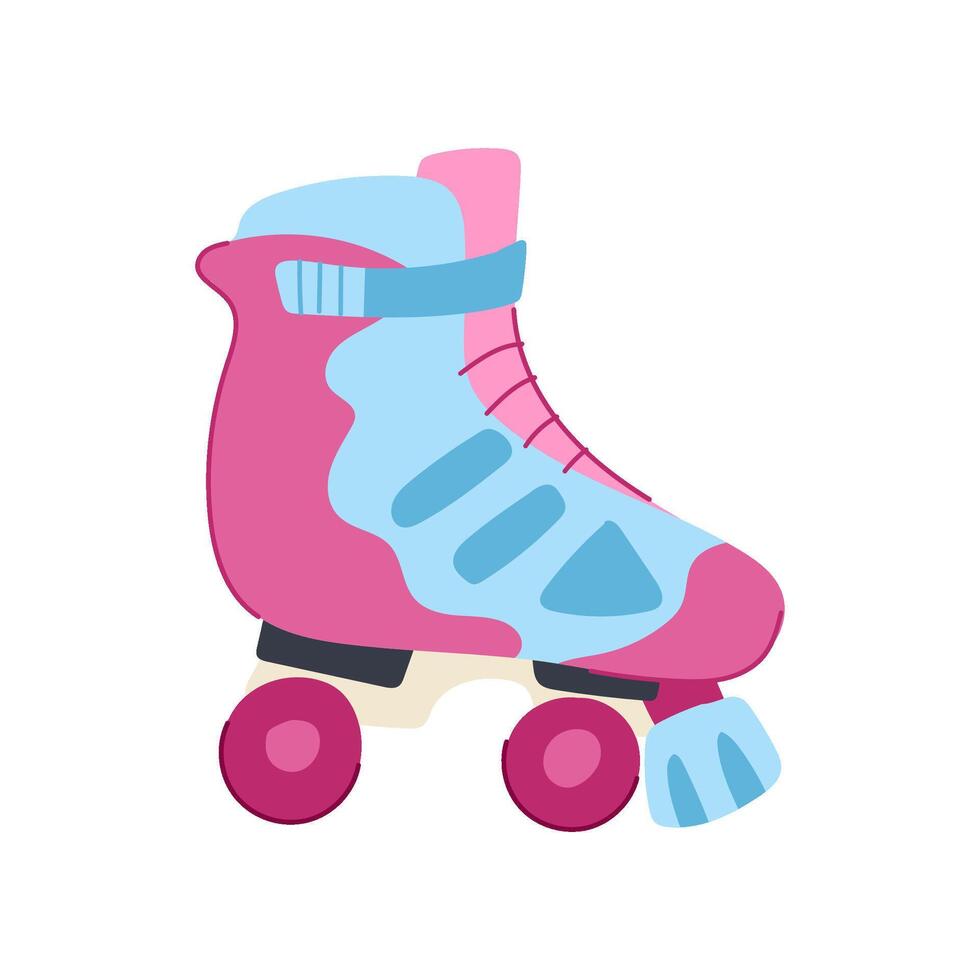 print roller skate cartoon illustration vector