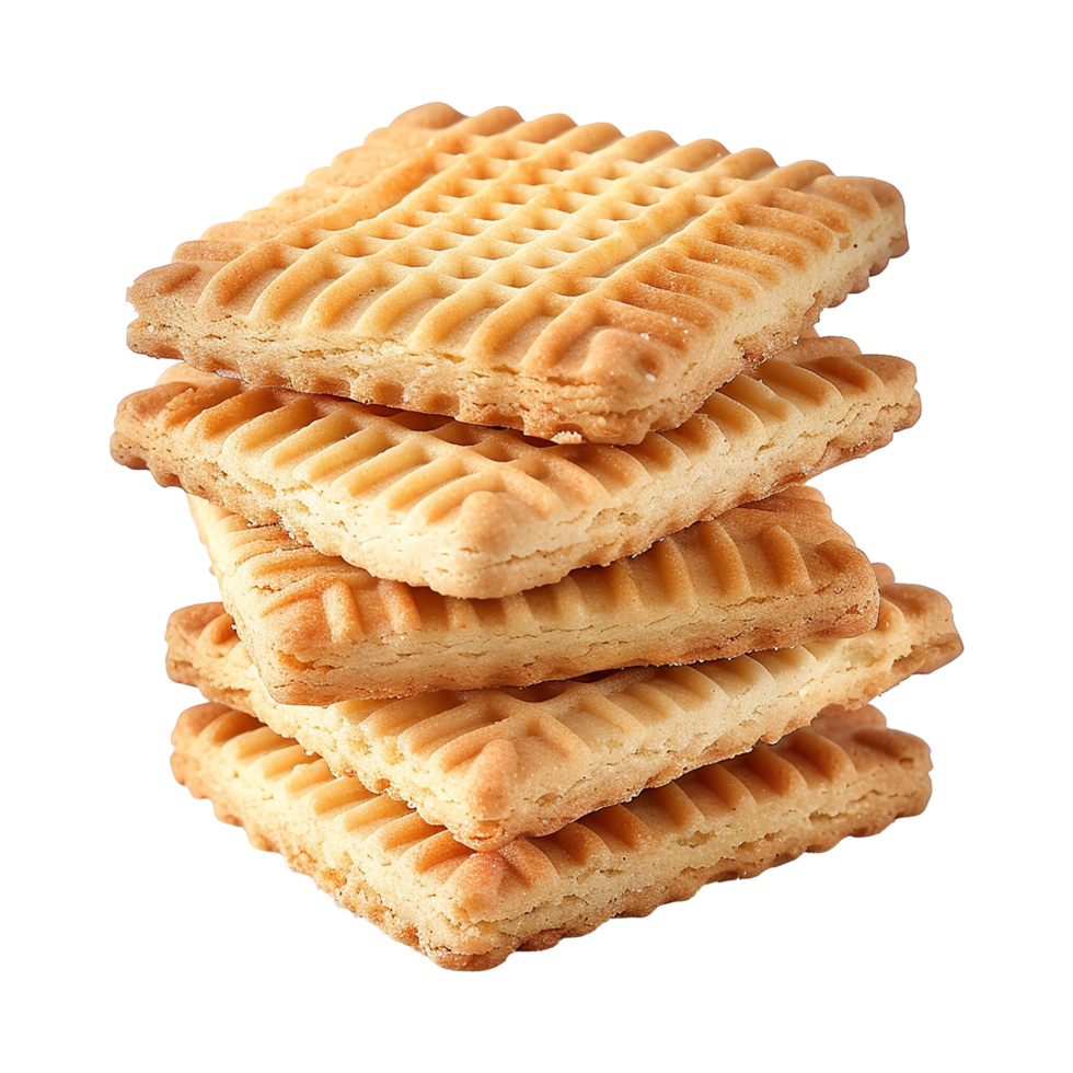 Butter cookies biscuit with wheat isolated on transparent background png