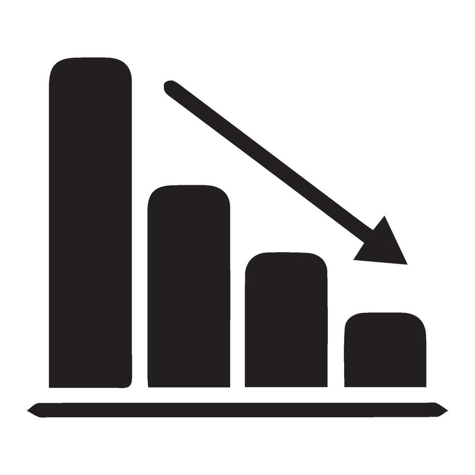 Growing bar graph icon in black on a white background. illustration vector