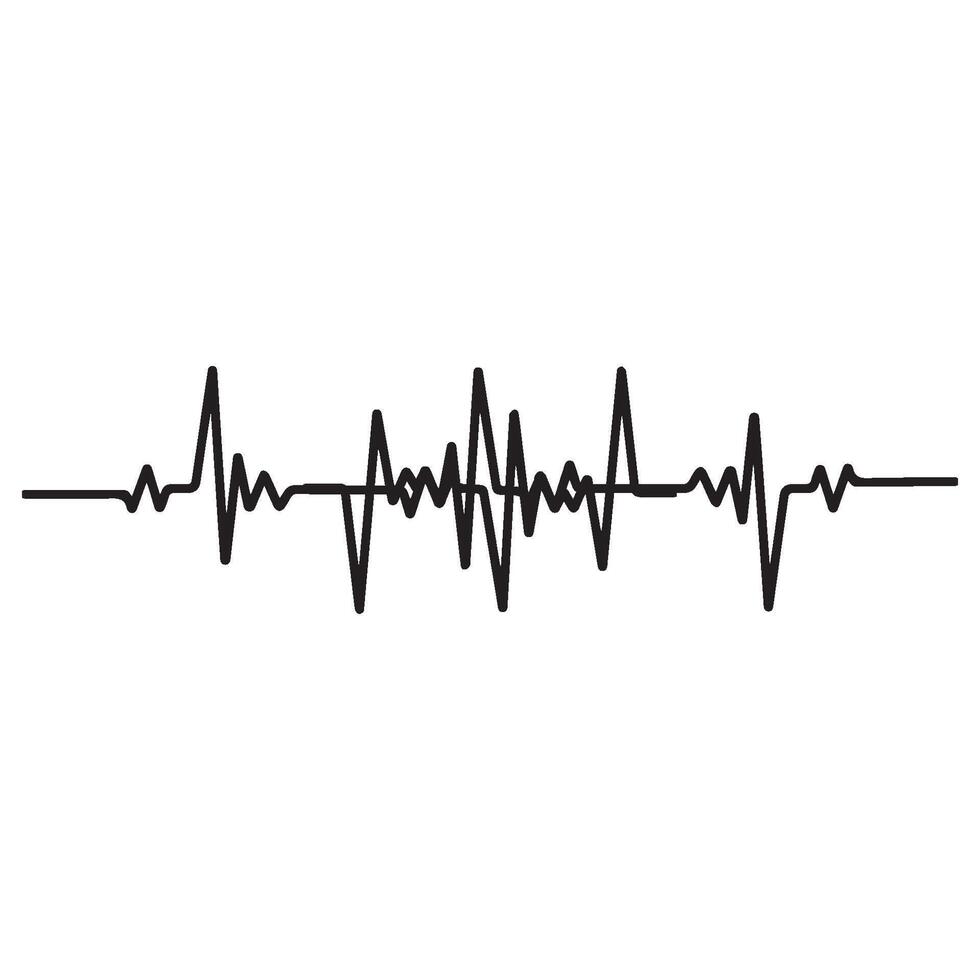 Black heartbeat icon. illustration. Heartbeat sign in flat design vector