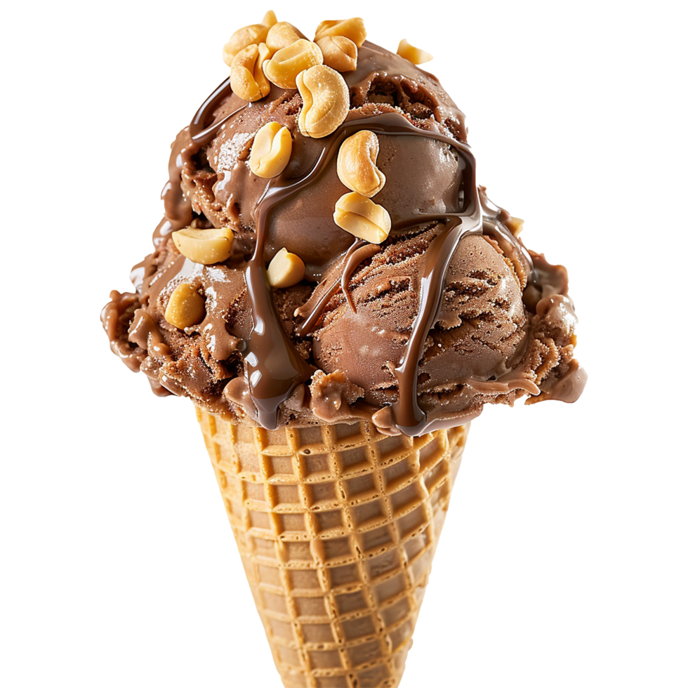 Chocolate ice cream on transparent background png