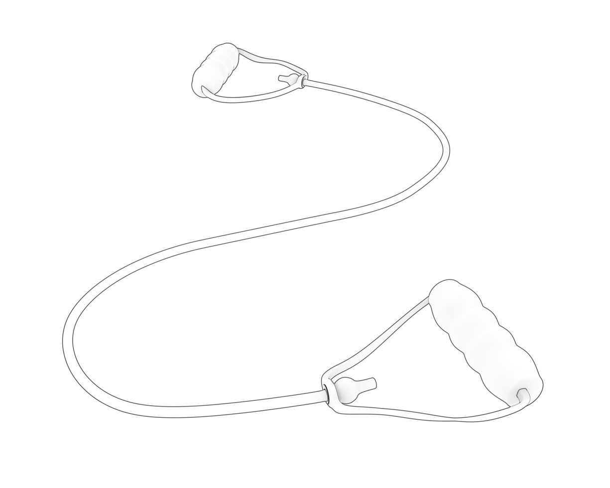 Elastic rope isolated on background. 3d rendering - illustration png