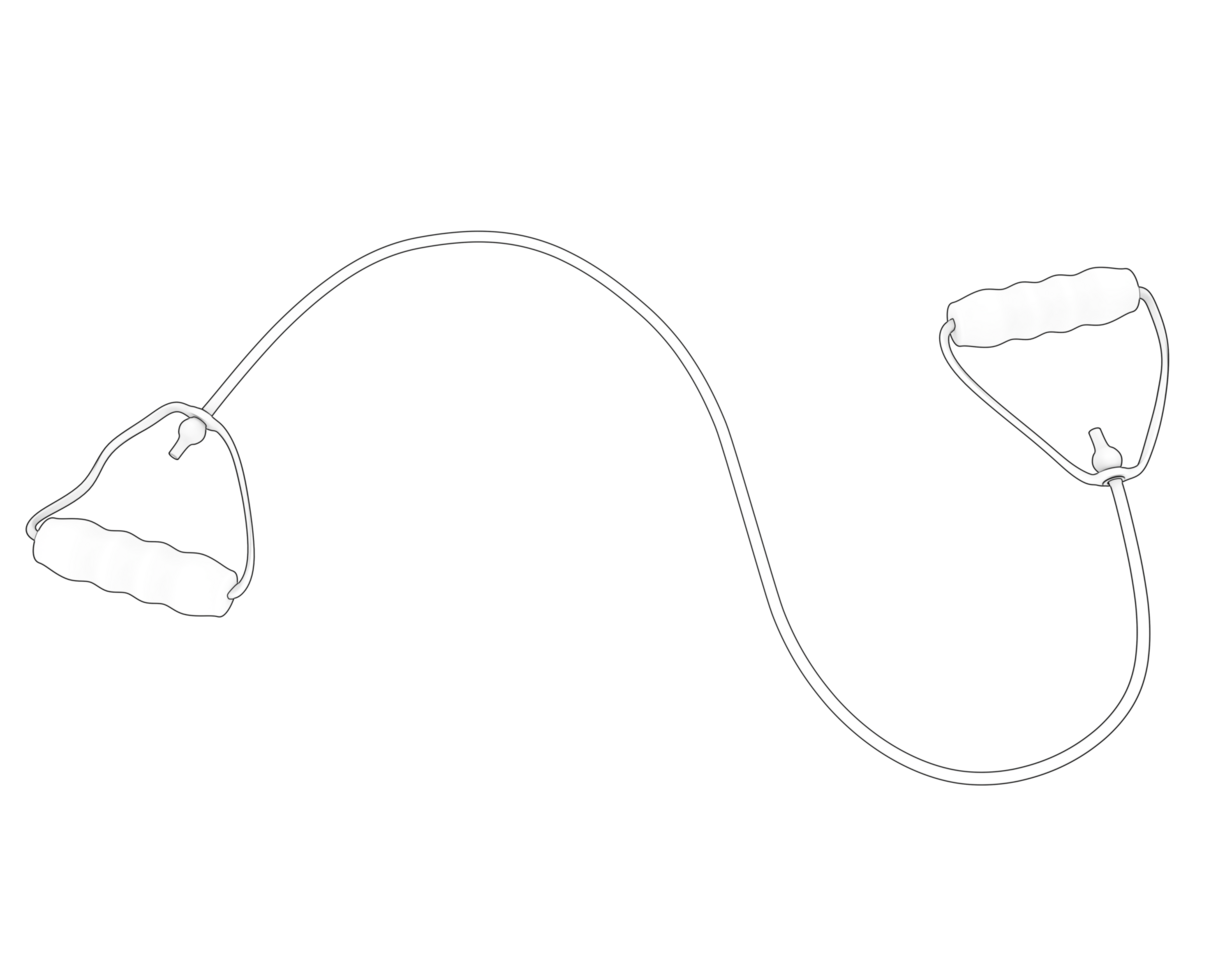 Elastic rope isolated on background. 3d rendering - illustration png