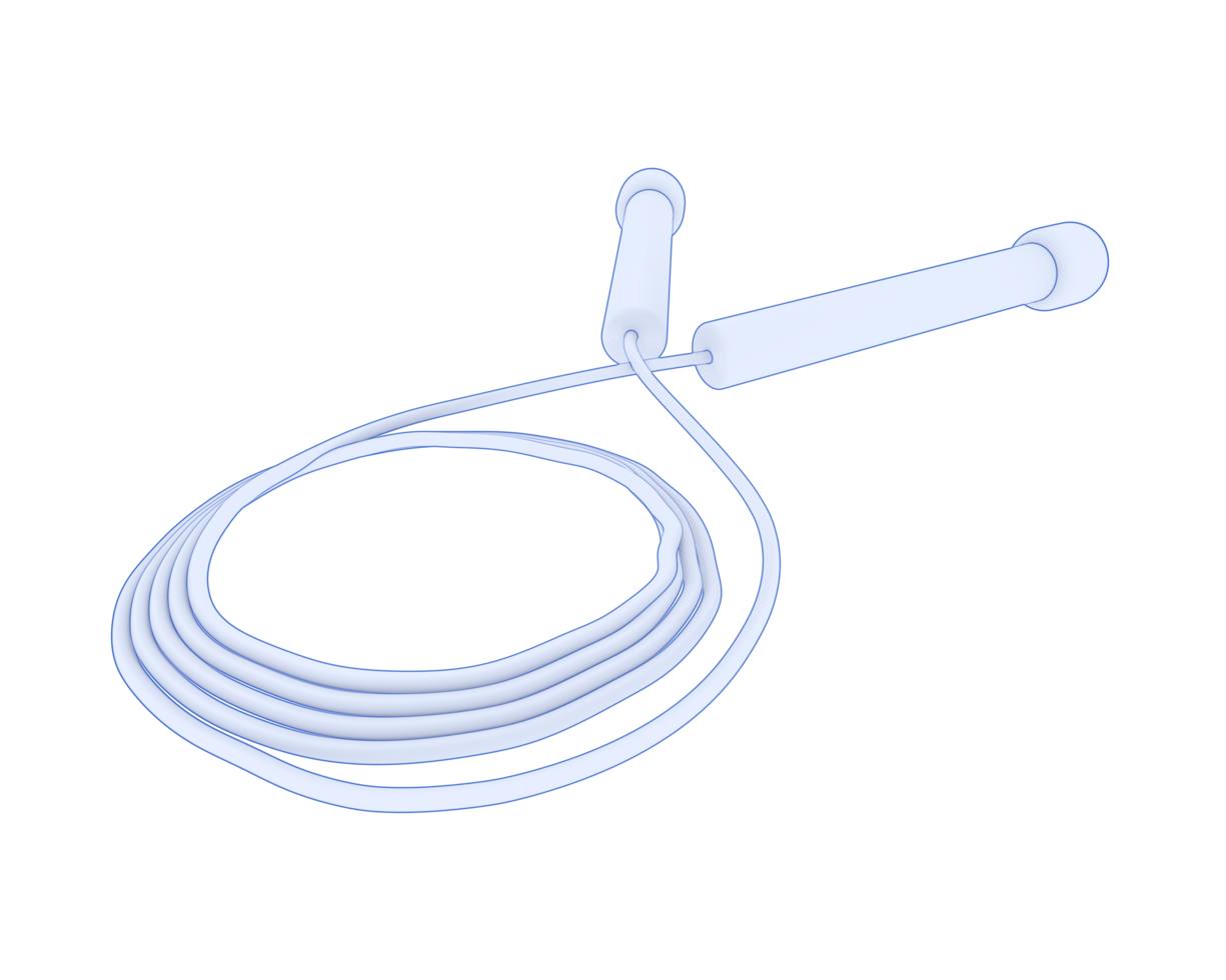Jump rope isolated on background. 3d rendering - illustration png