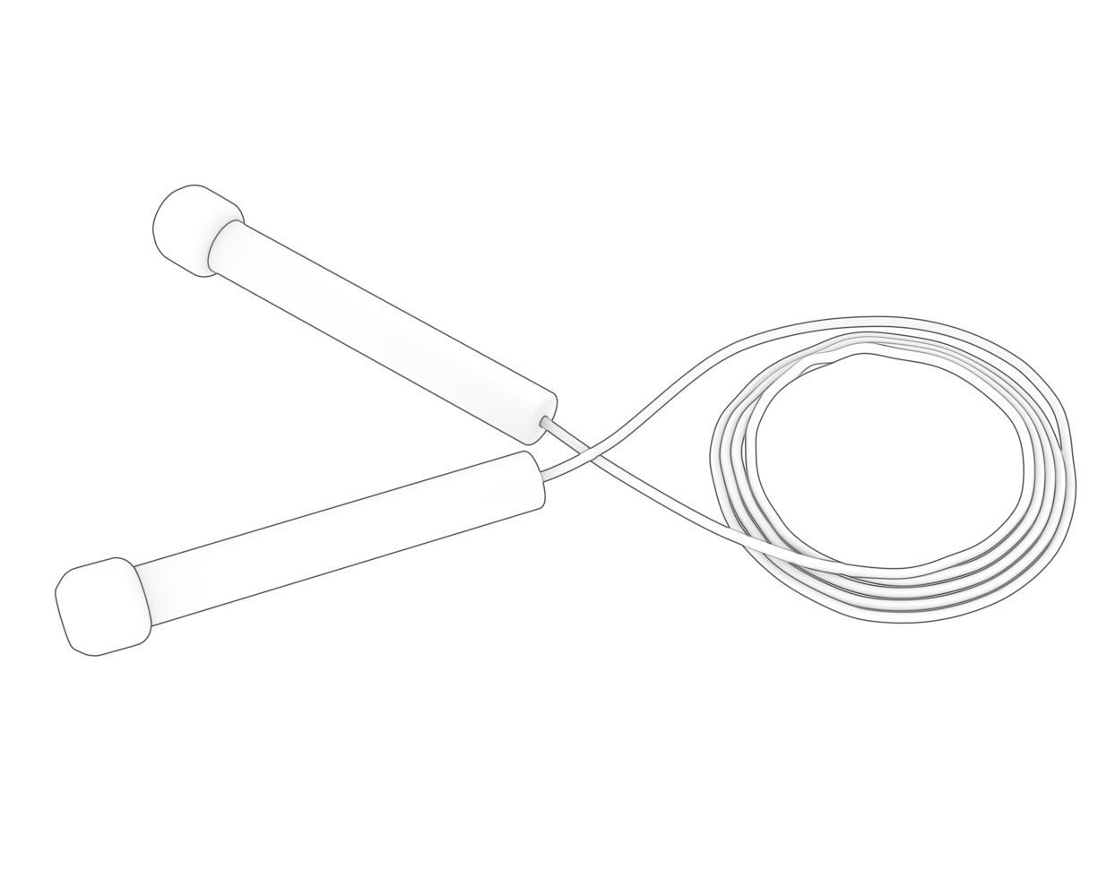 Jump rope isolated on background. 3d rendering - illustration png