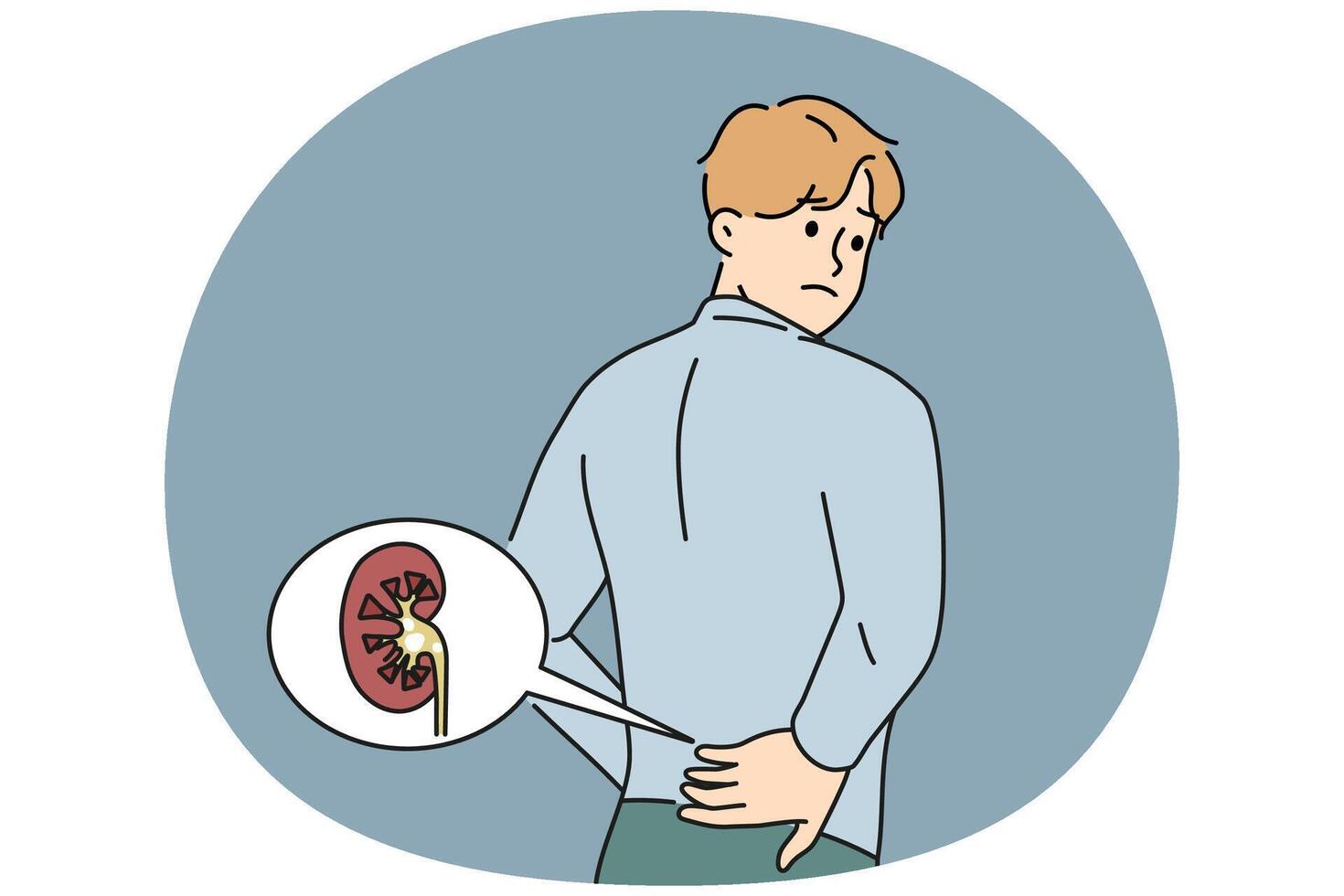 Man suffer from kidney pain vector