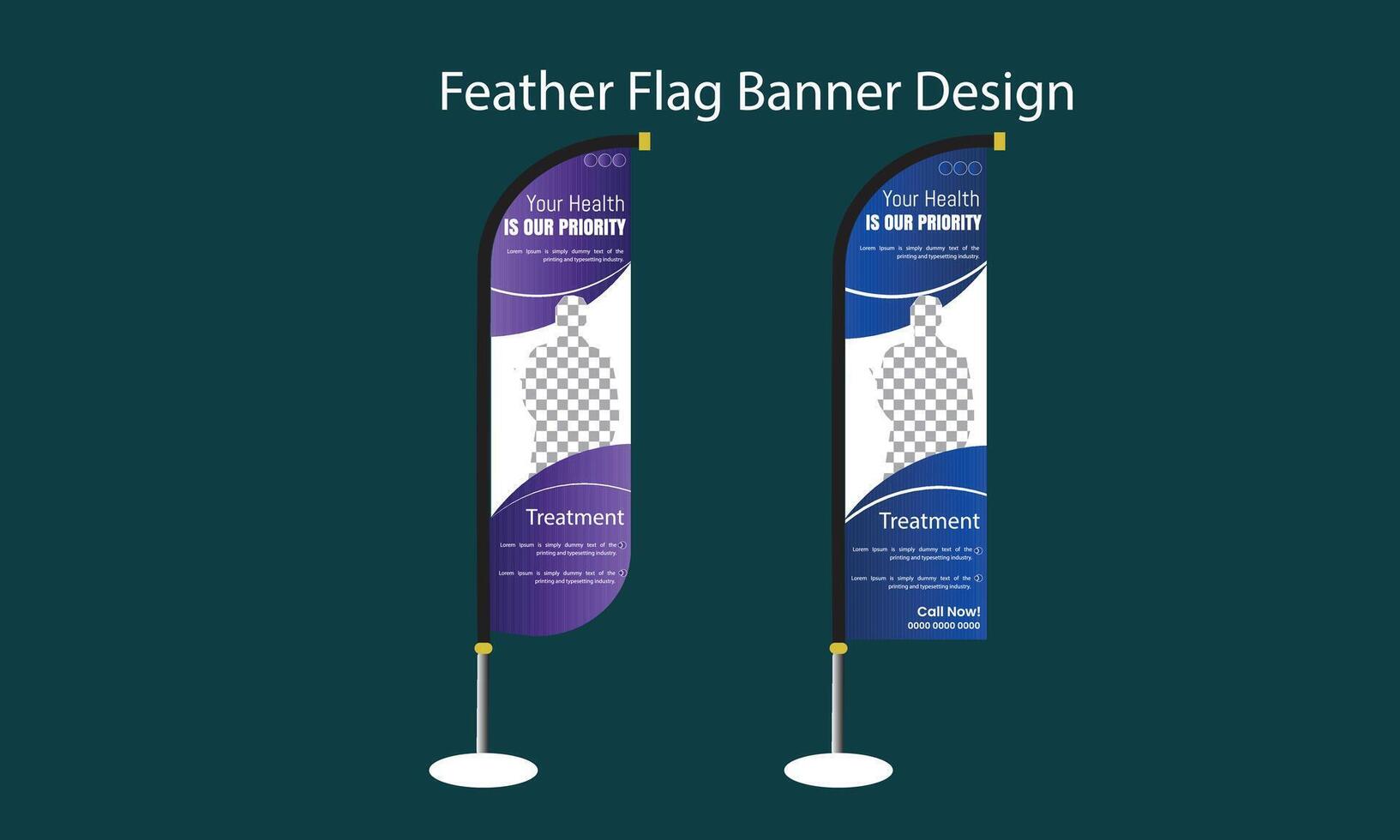Medical Feather Flag Template Design vector