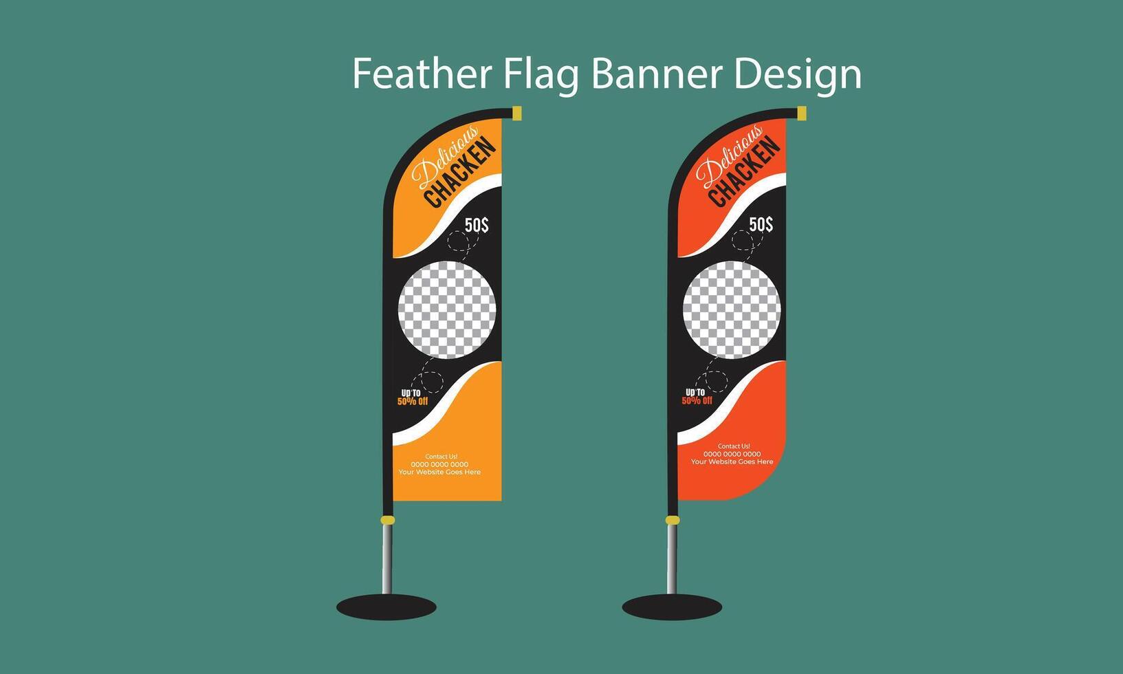 Food advertising Feather Flag design vector
