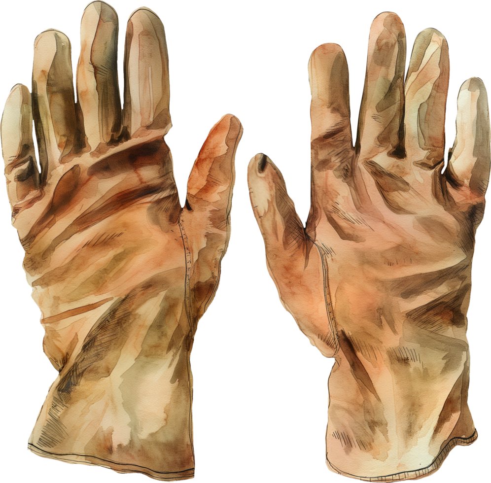 dos guantes acuarela png