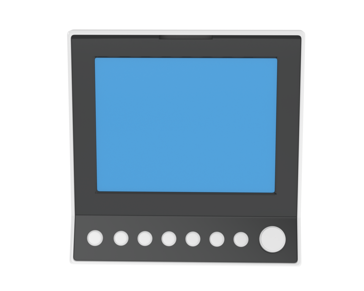 ECG monitor isolated on background. 3d rendering - illustration png