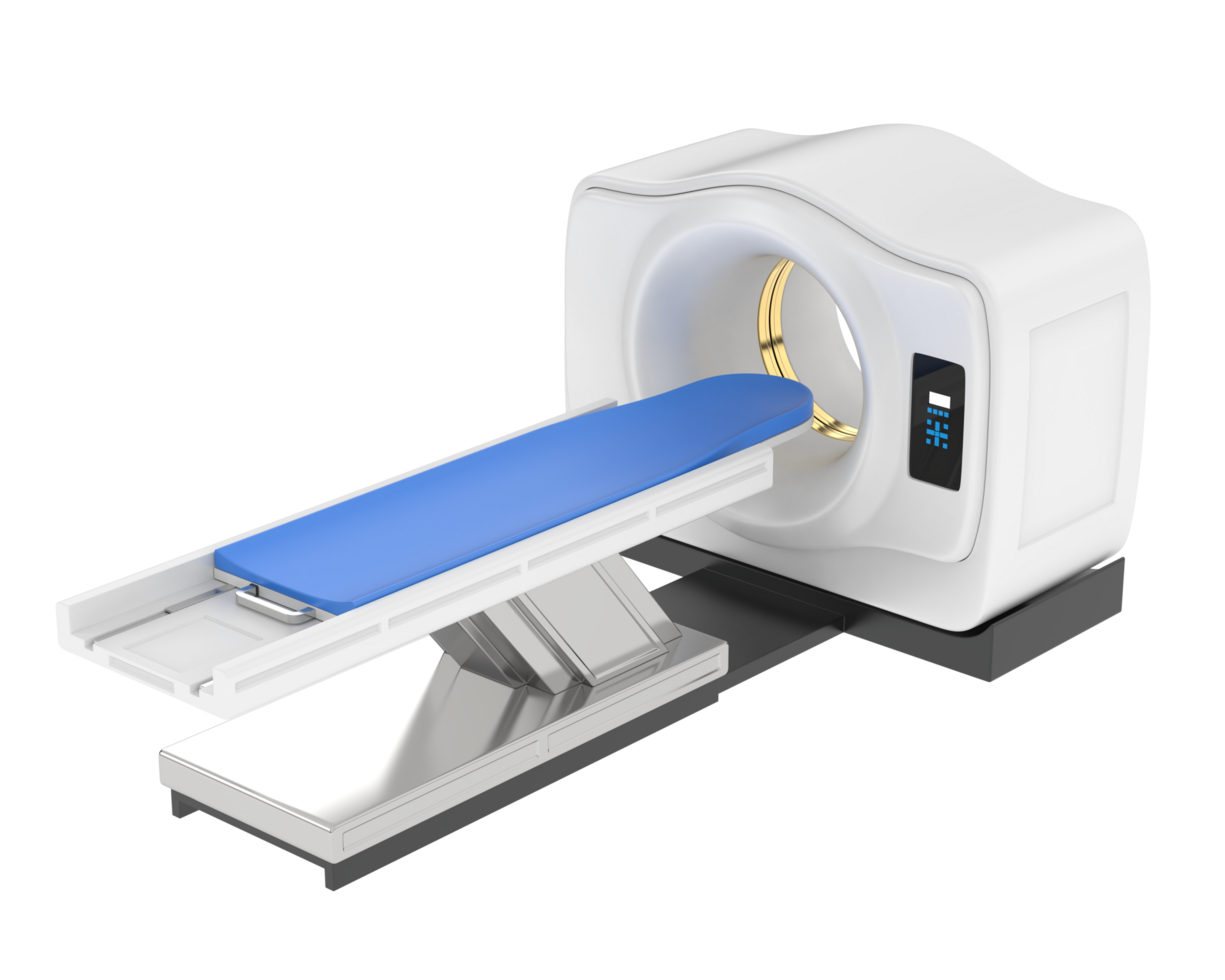 MRI scanner isolated on background. 3d rendering - illustration png