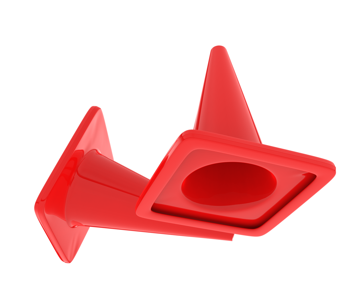 Traffic cone isolated on background. 3d rendering - illustration png
